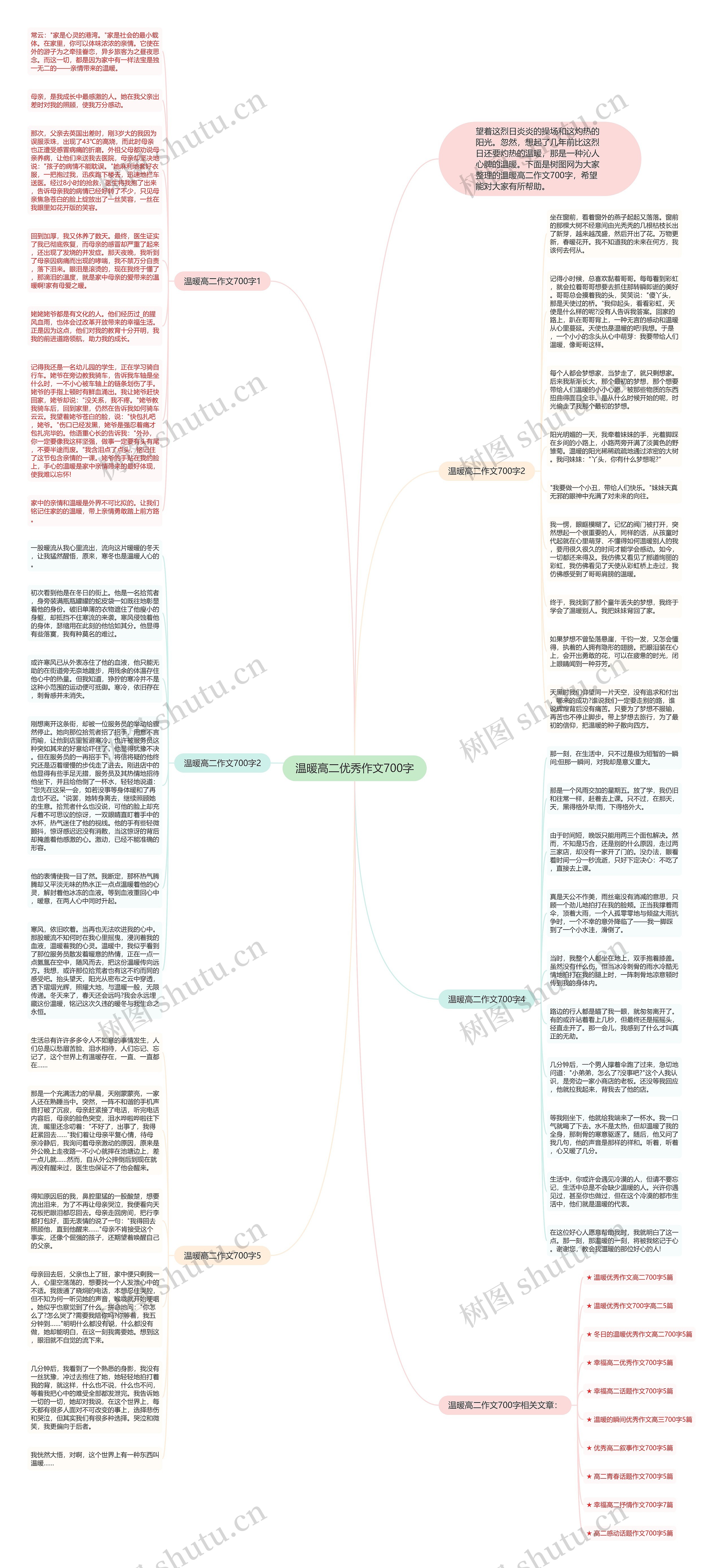 温暖高二优秀作文700字思维导图