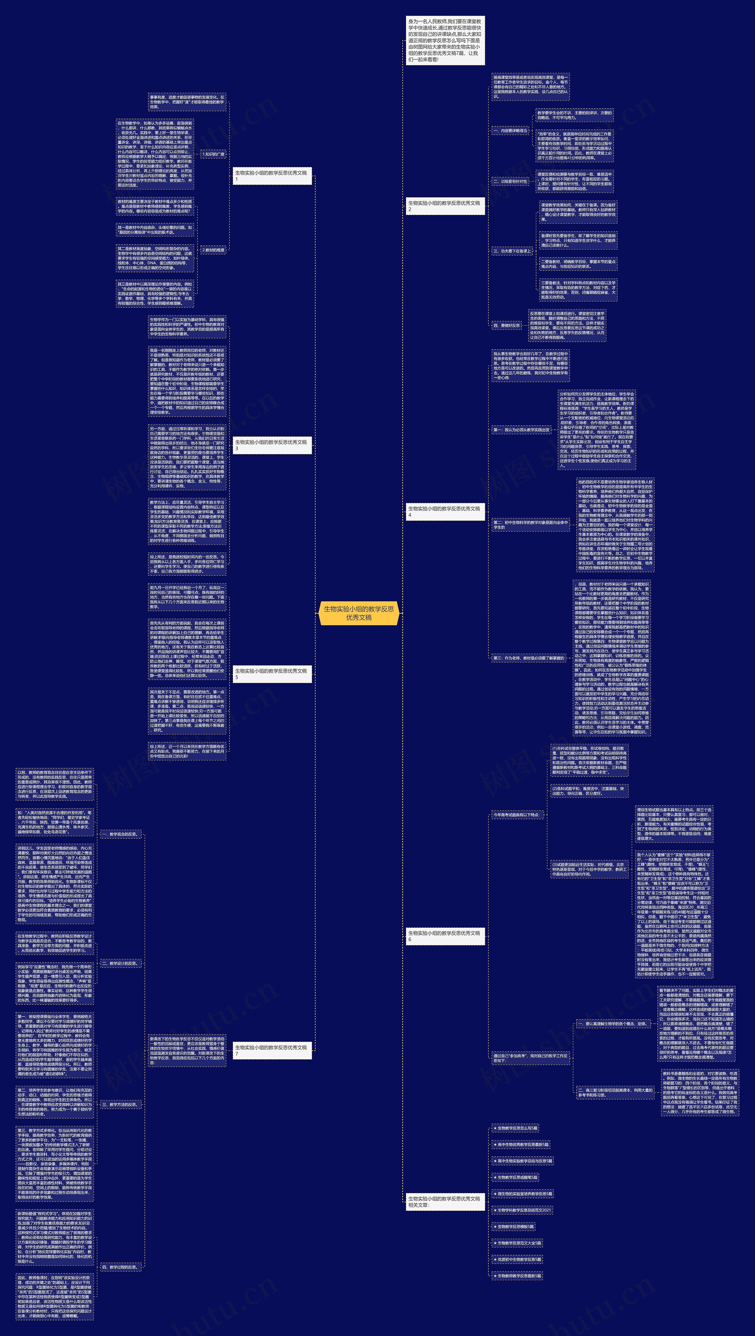 生物实验小组的教学反思优秀文稿思维导图