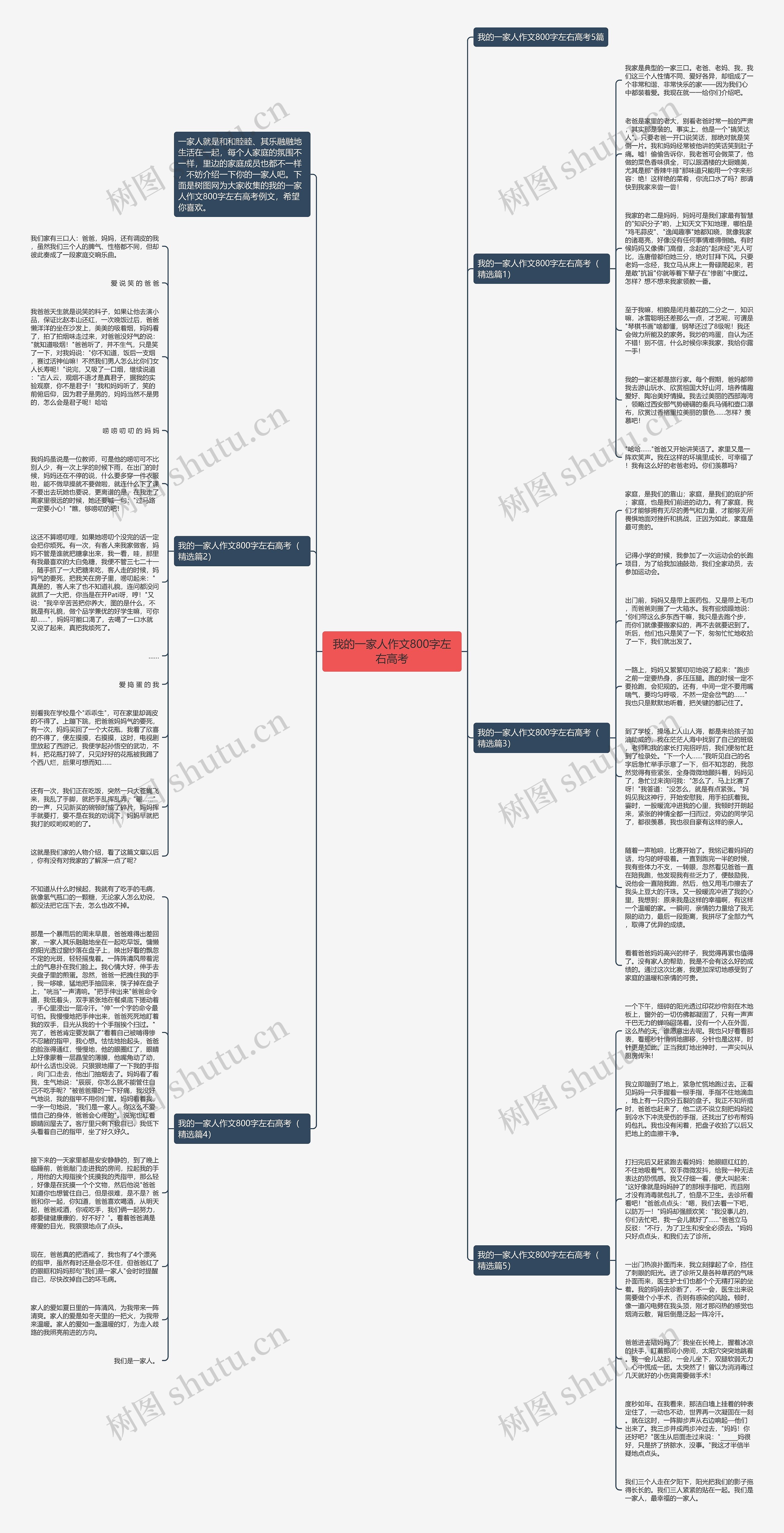 我的一家人作文800字左右高考思维导图
