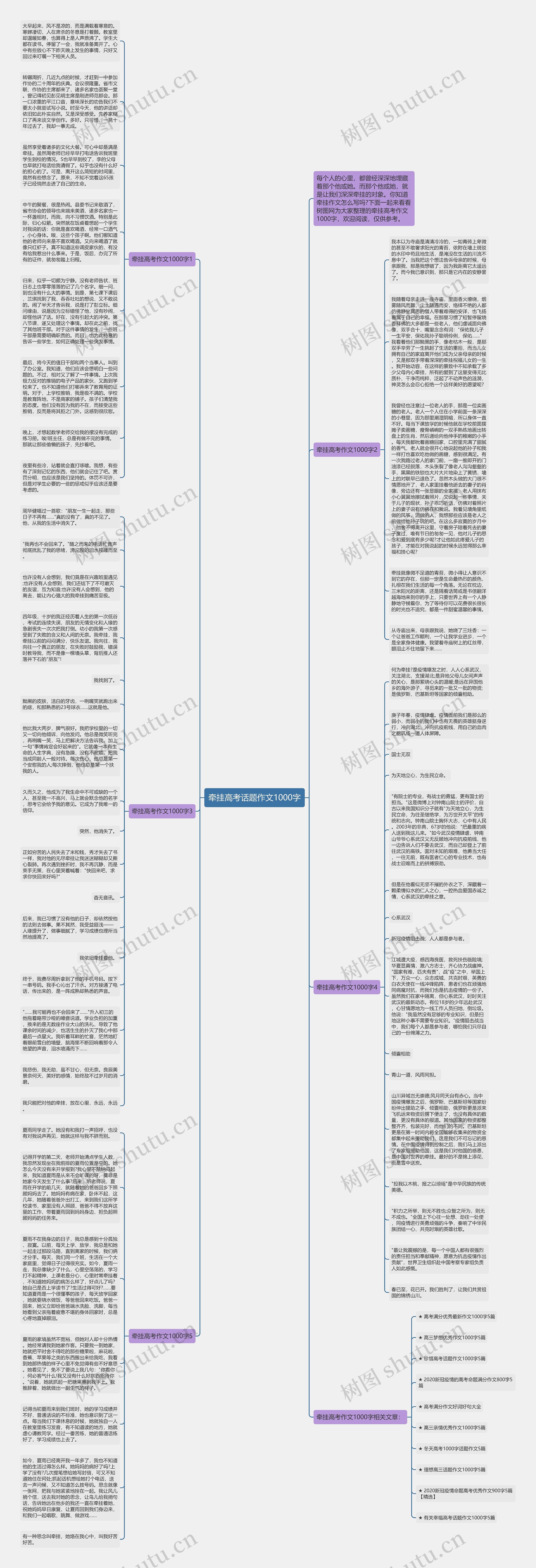 牵挂高考话题作文1000字思维导图