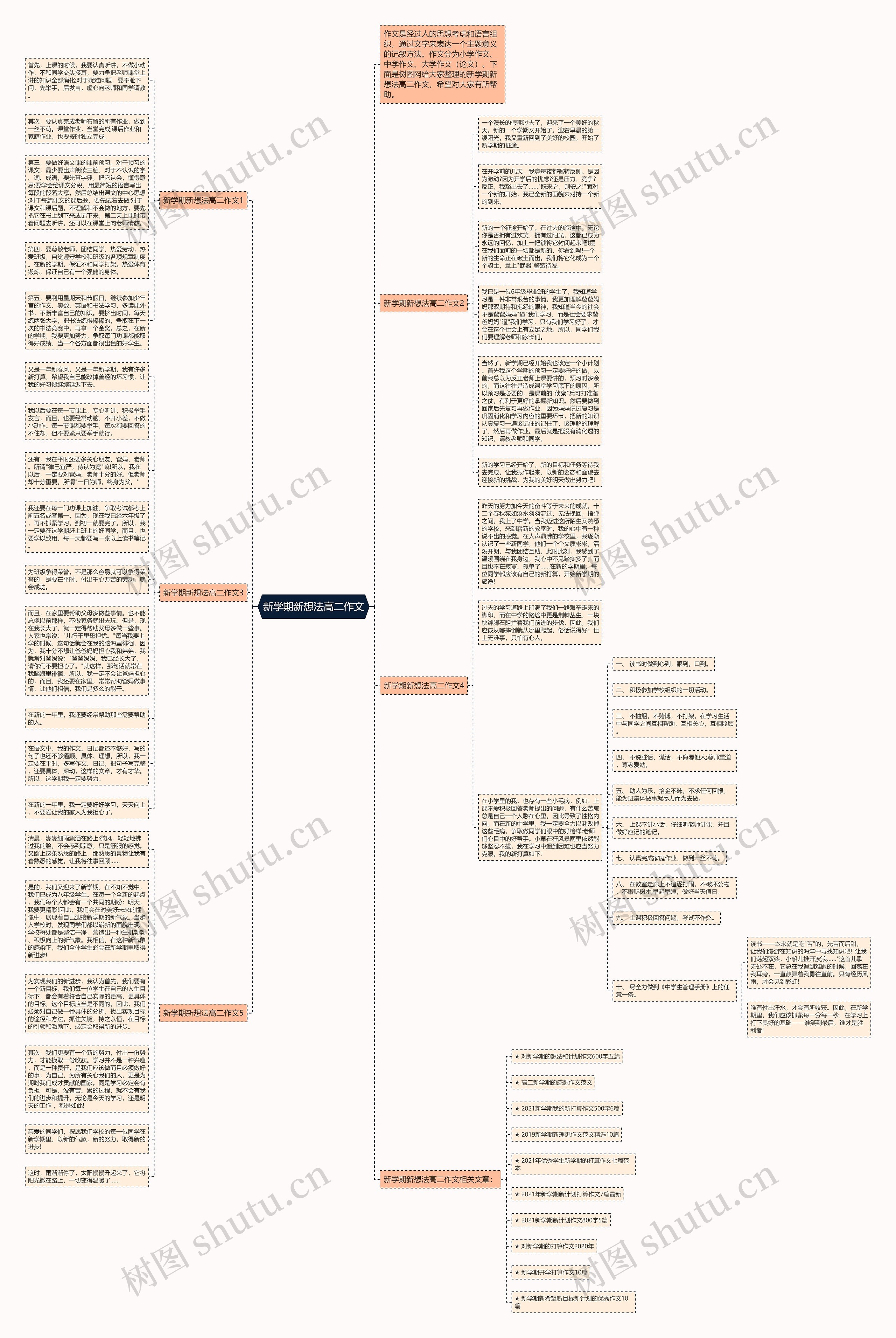 新学期新想法高二作文思维导图