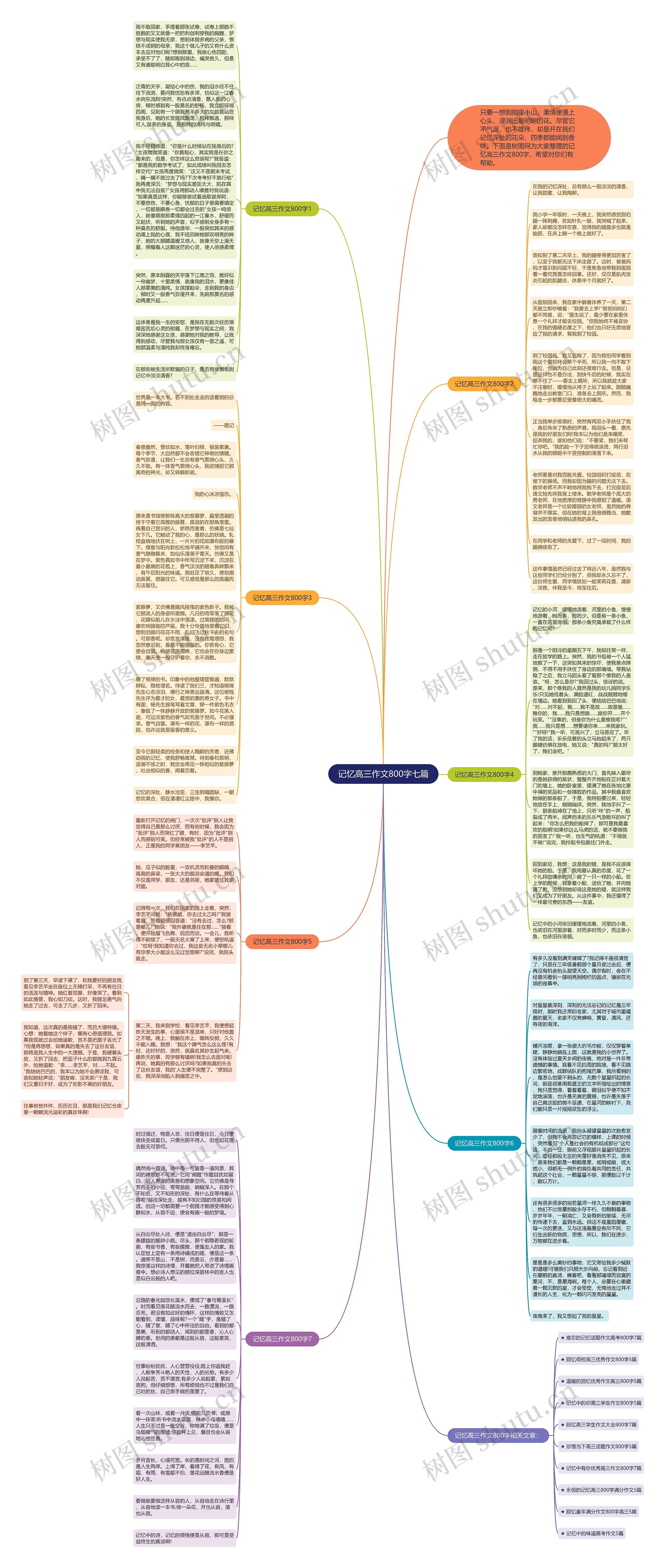 记忆高三作文800字七篇思维导图