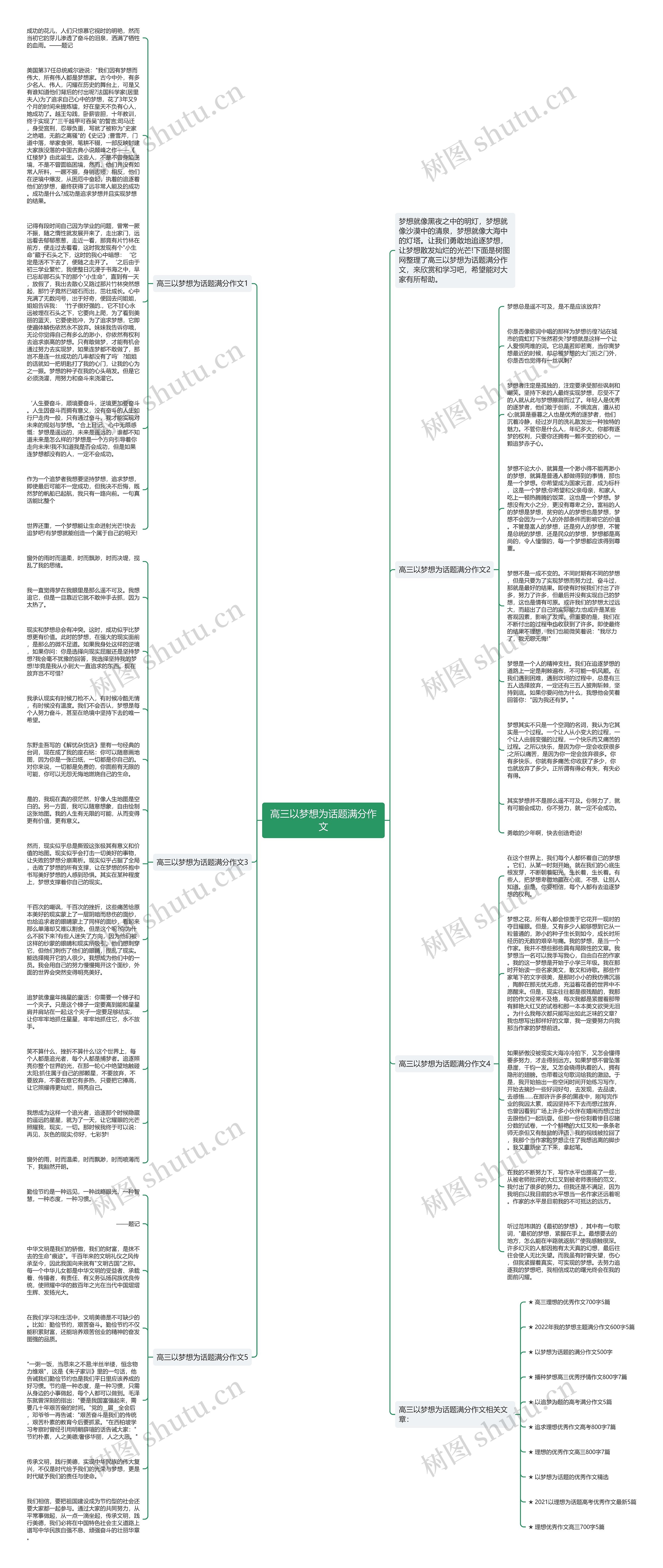 高三以梦想为话题满分作文思维导图