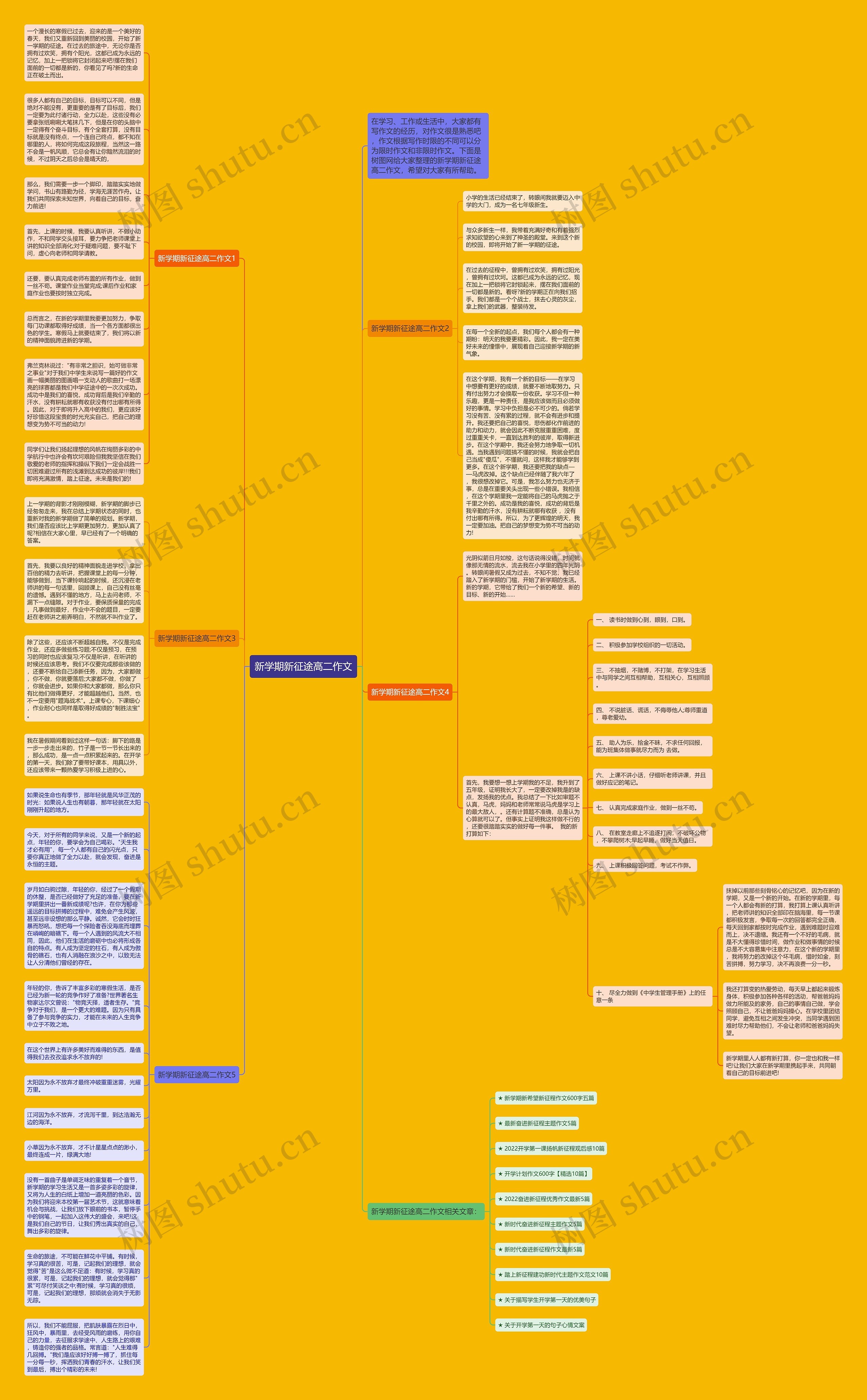 新学期新征途高二作文思维导图