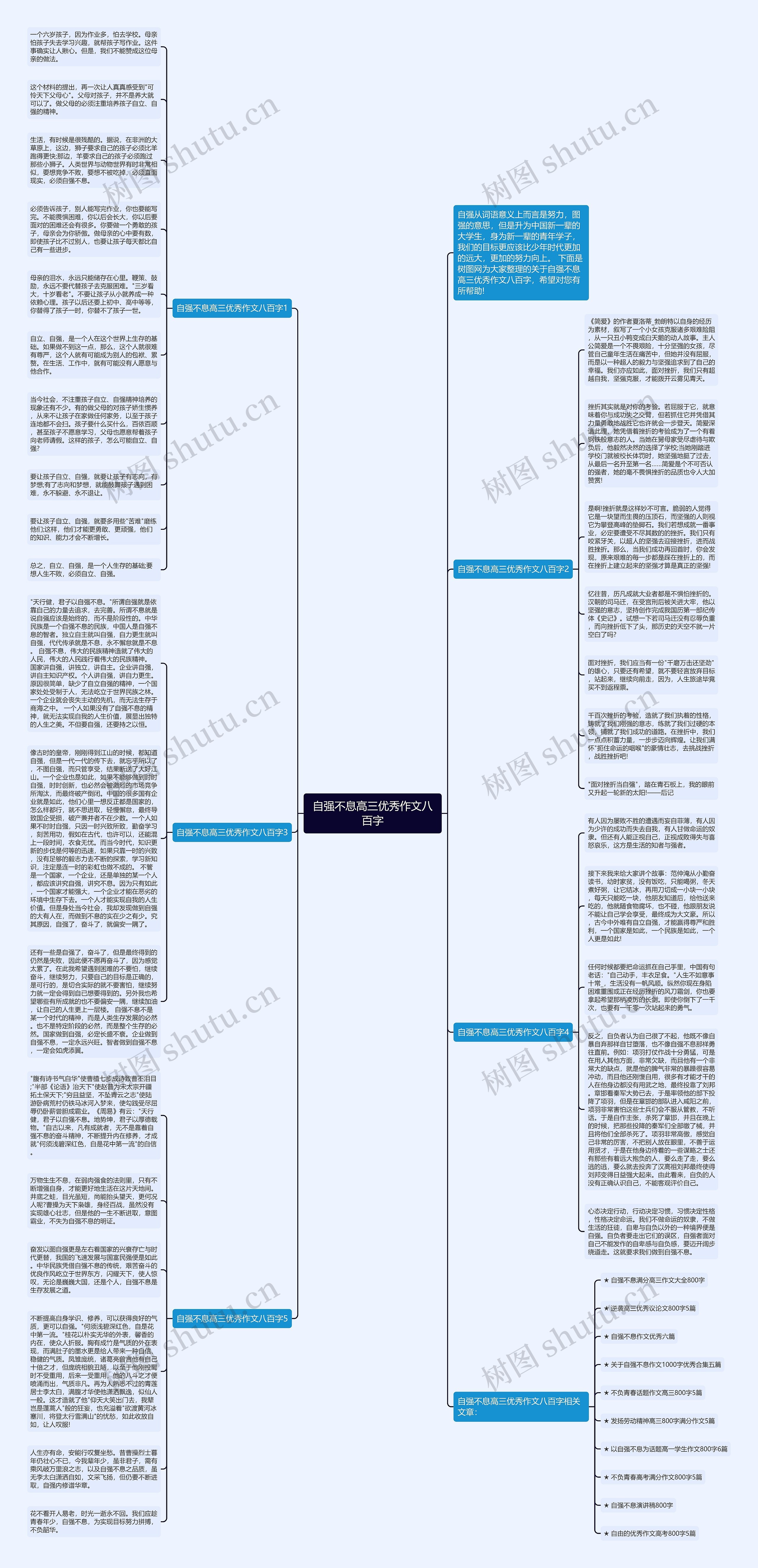 自强不息高三优秀作文八百字思维导图