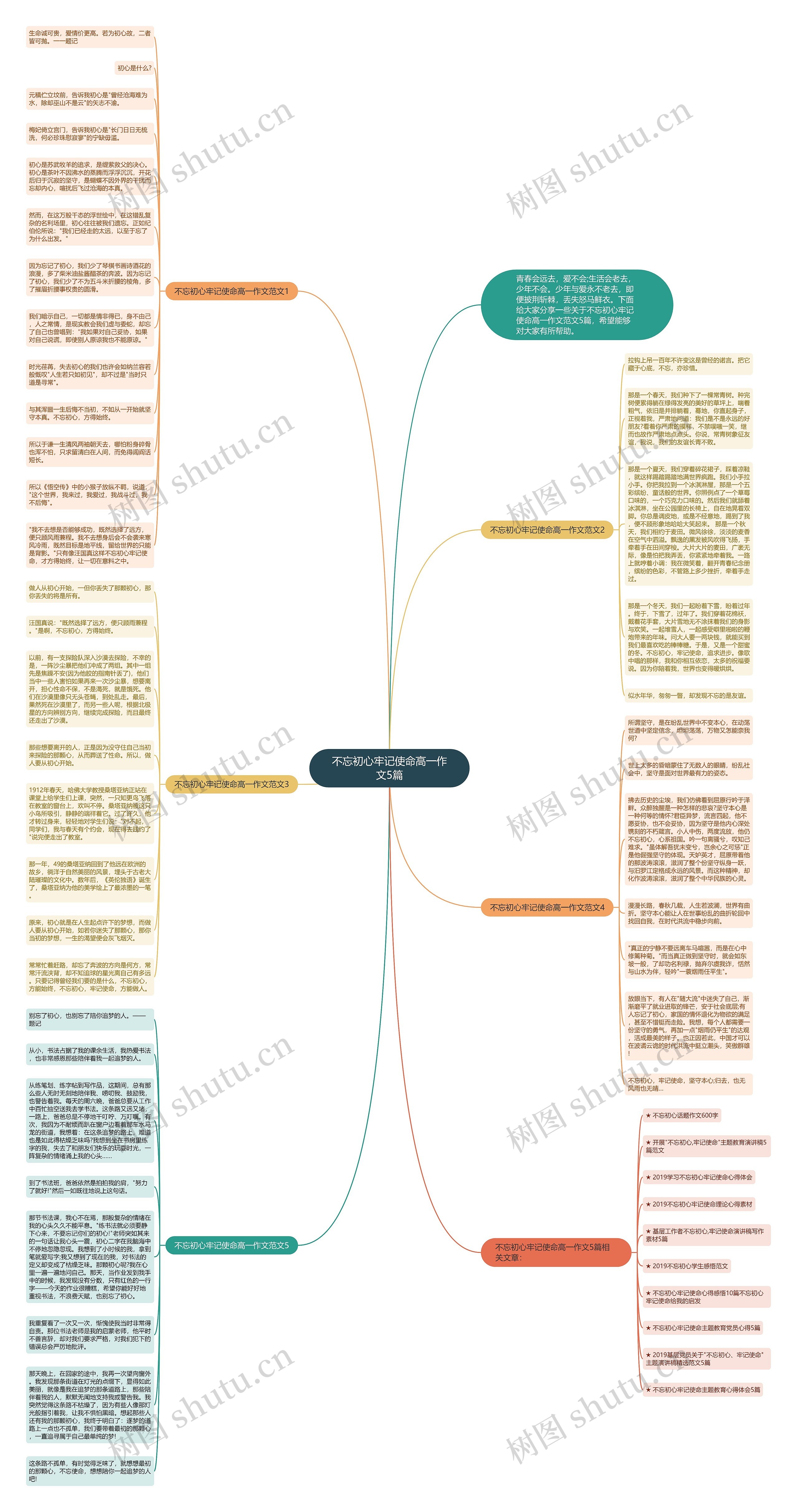 不忘初心牢记使命高一作文5篇思维导图