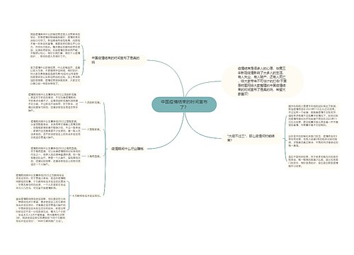 中国疫情结束的时间宣布了？