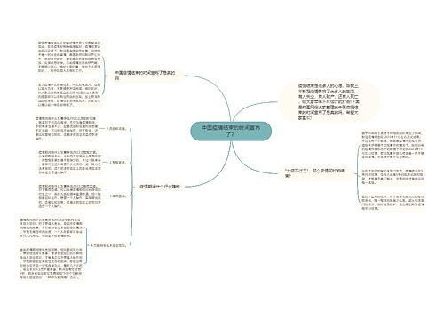 中国疫情结束的时间宣布了？