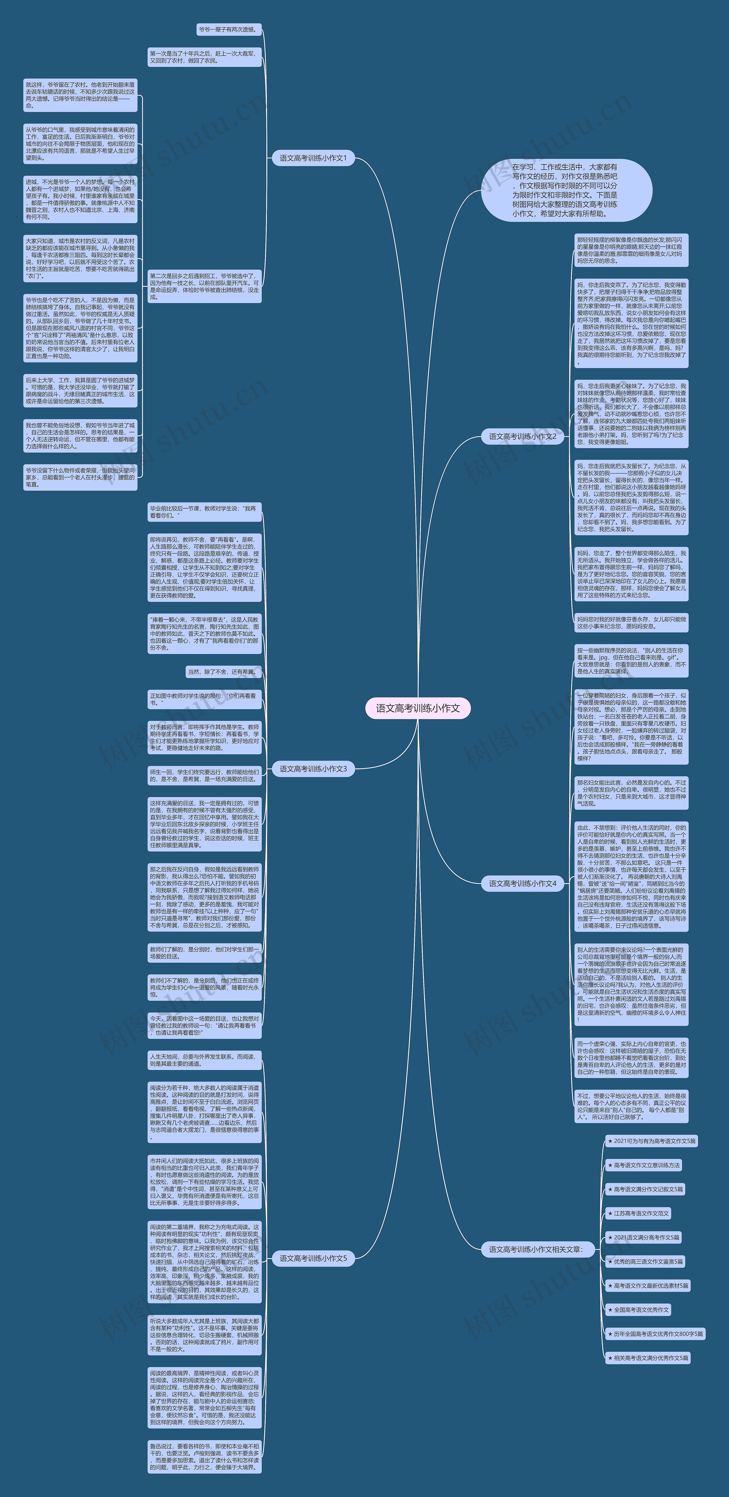 语文高考训练小作文思维导图