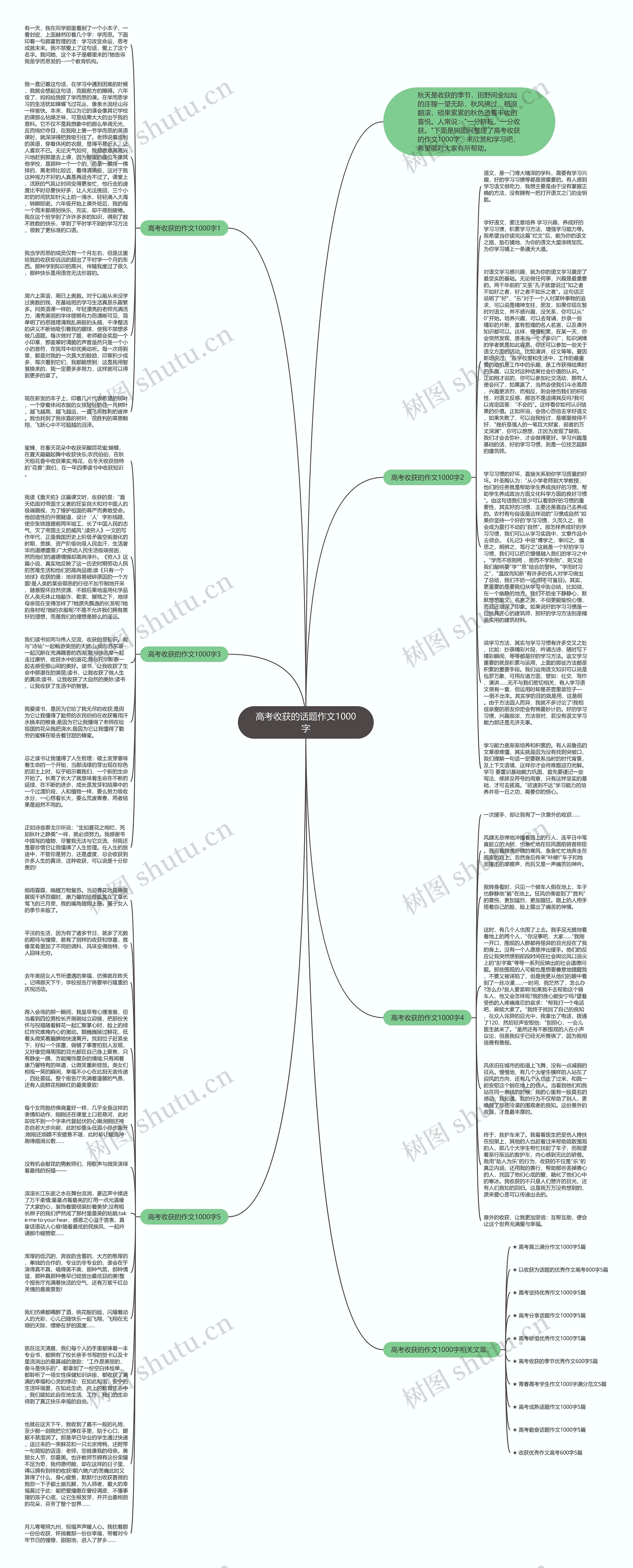高考收获的话题作文1000字思维导图