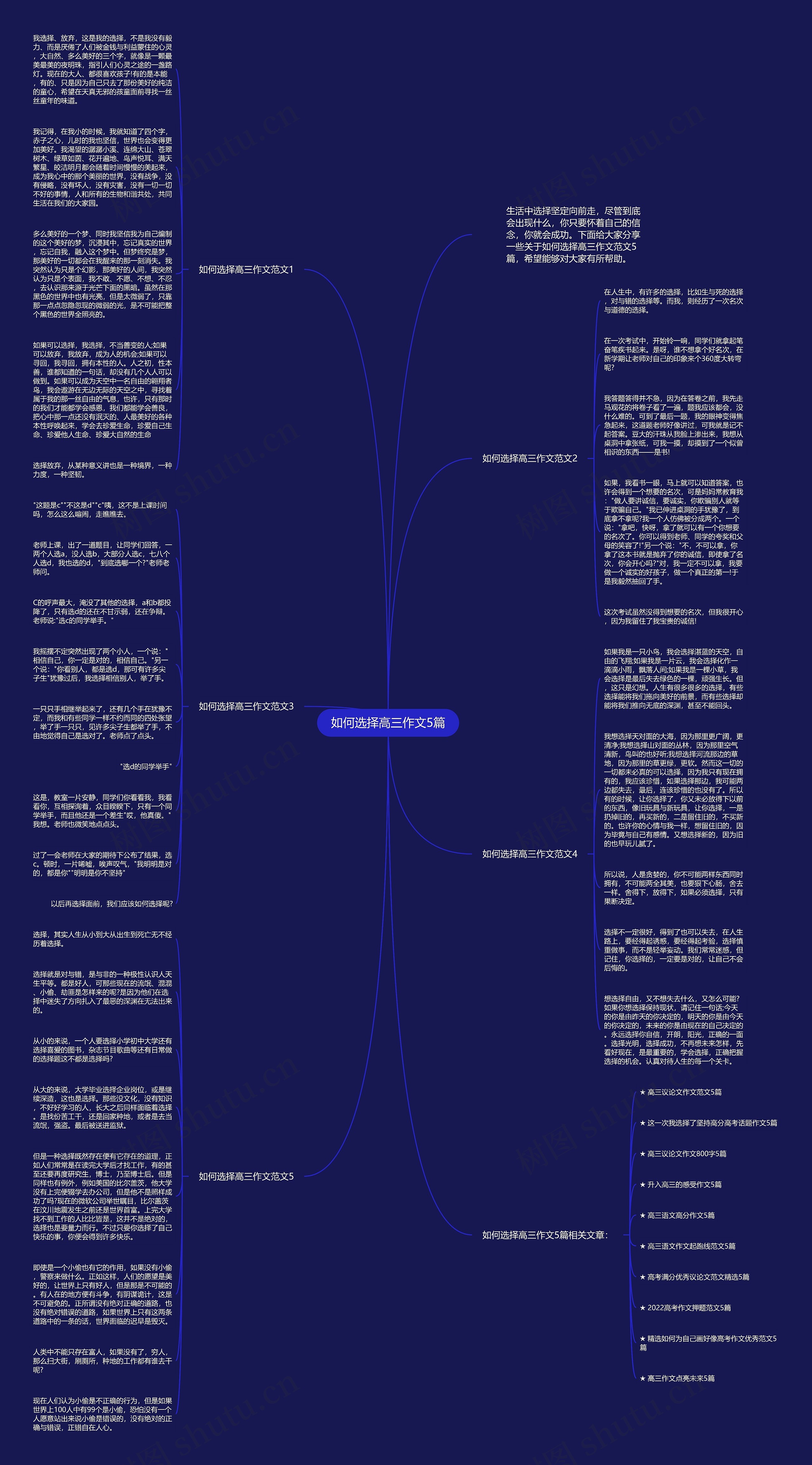 如何选择高三作文5篇思维导图