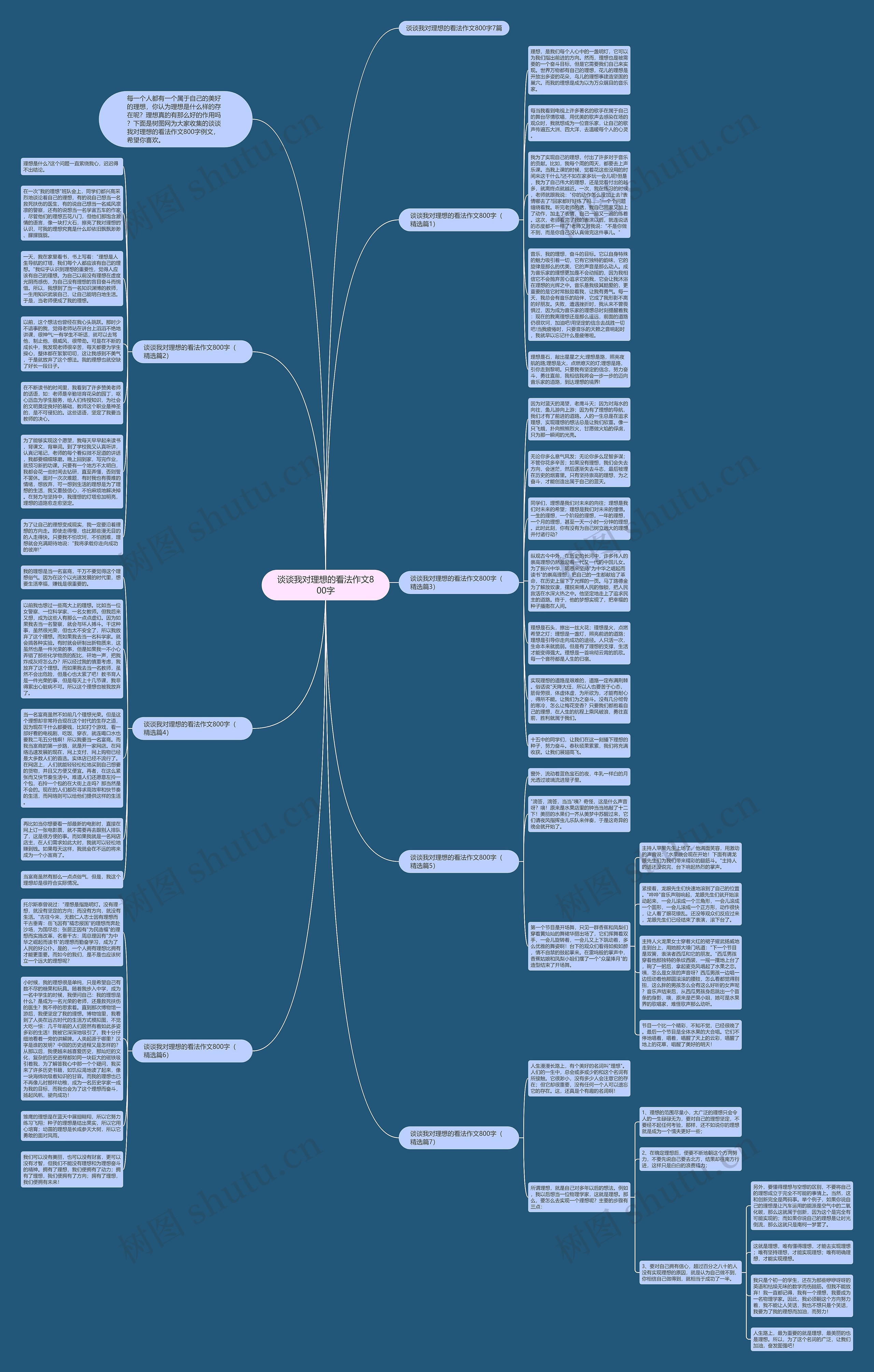谈谈我对理想的看法作文800字思维导图