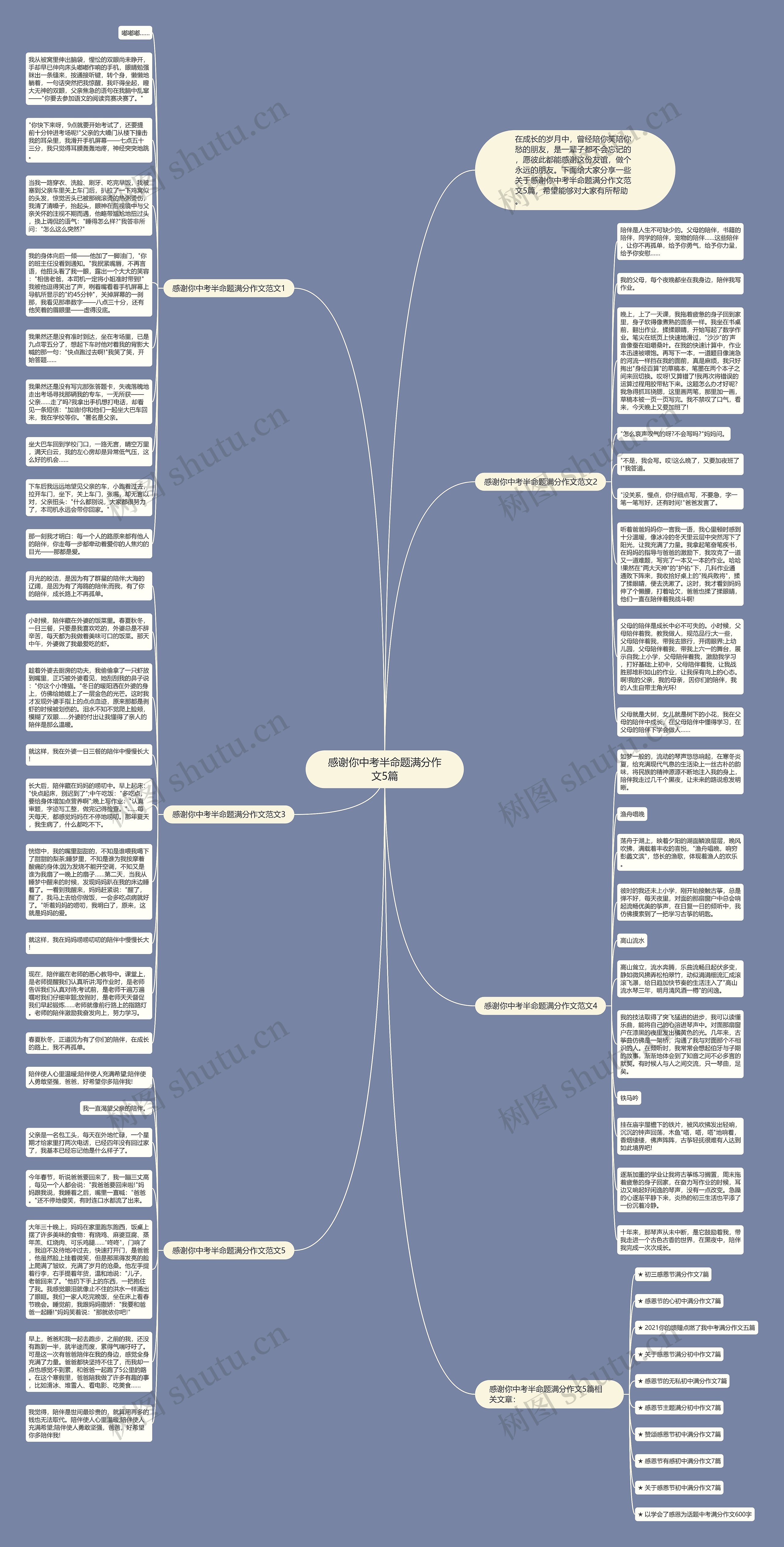感谢你中考半命题满分作文5篇思维导图