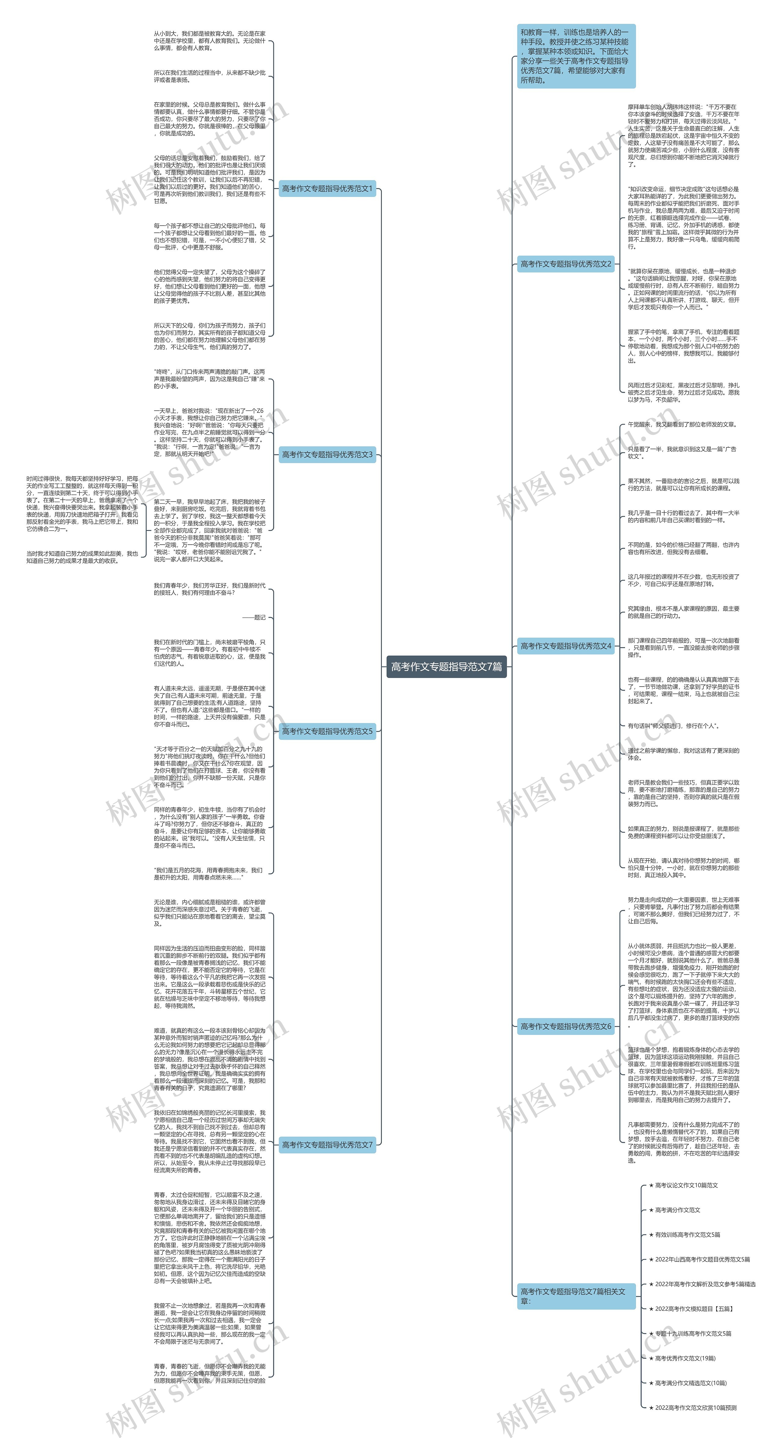 高考作文专题指导范文7篇思维导图高清图 高考作文专题指导范文7篇思维导图