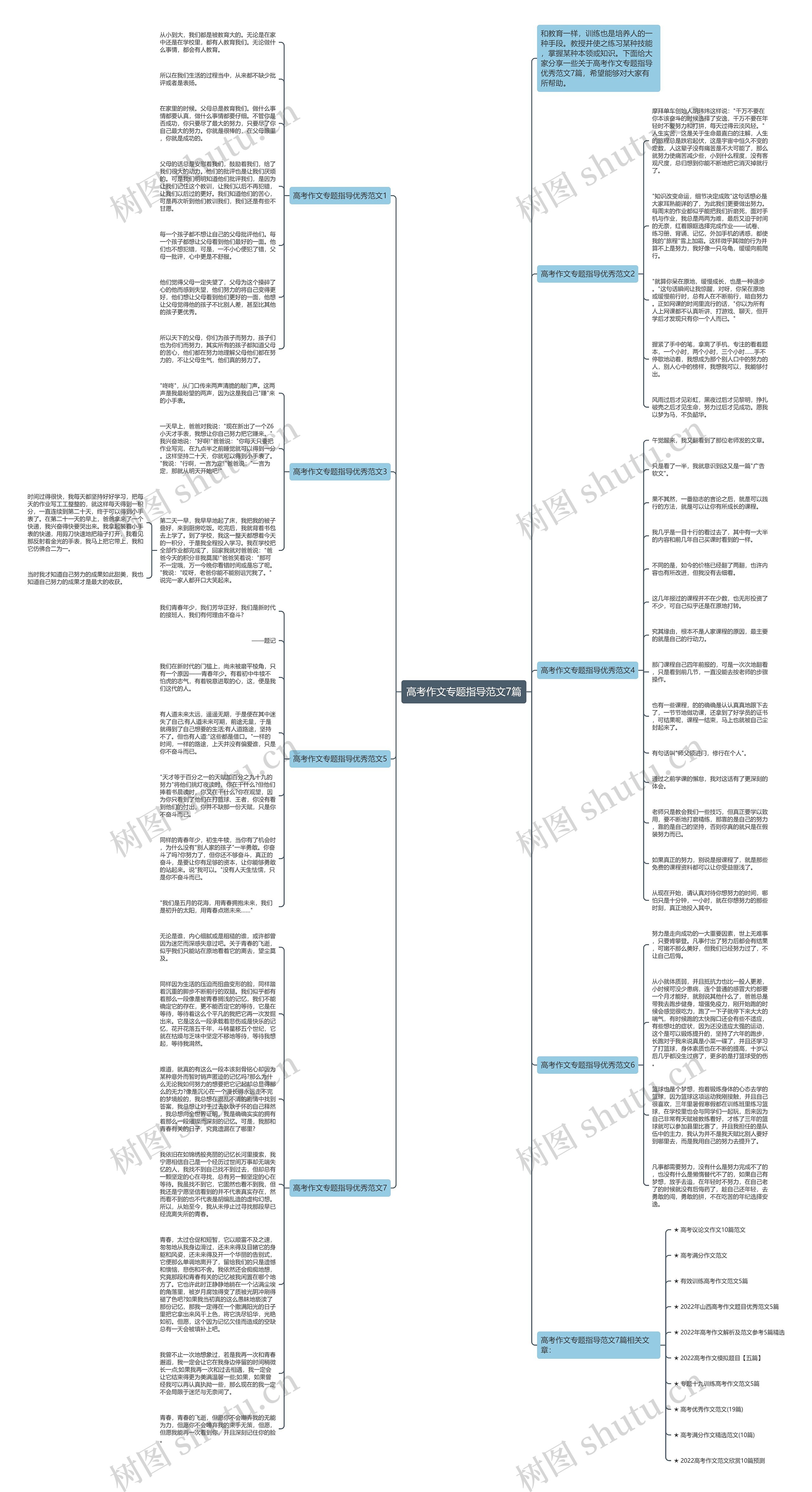 高考作文专题指导范文7篇思维导图