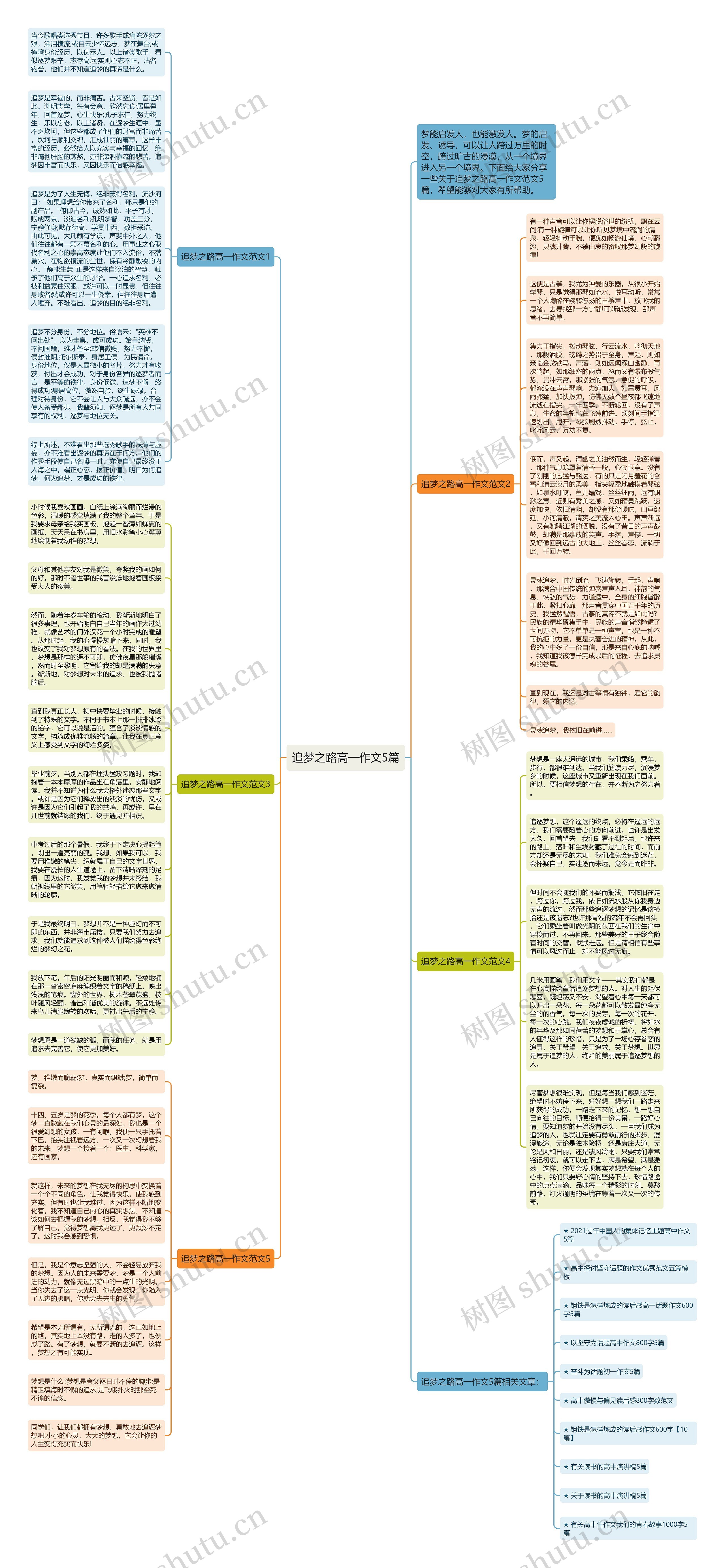 追梦之路高一作文5篇思维导图
