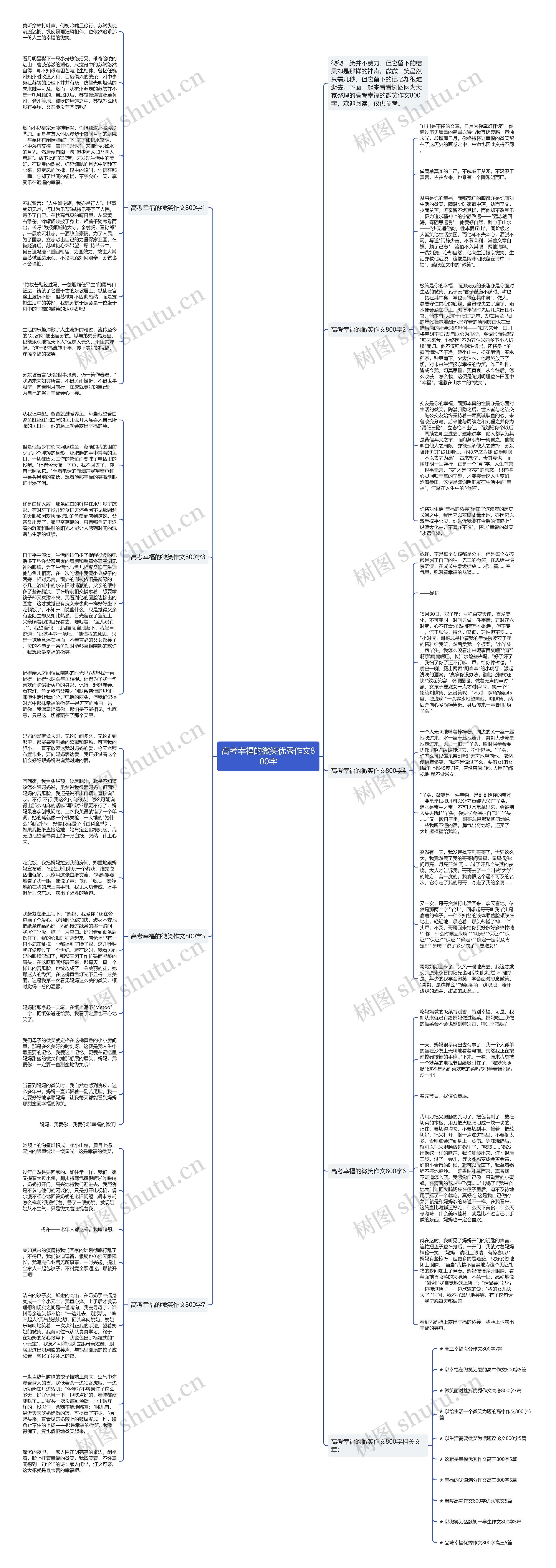 高考幸福的微笑优秀作文800字思维导图