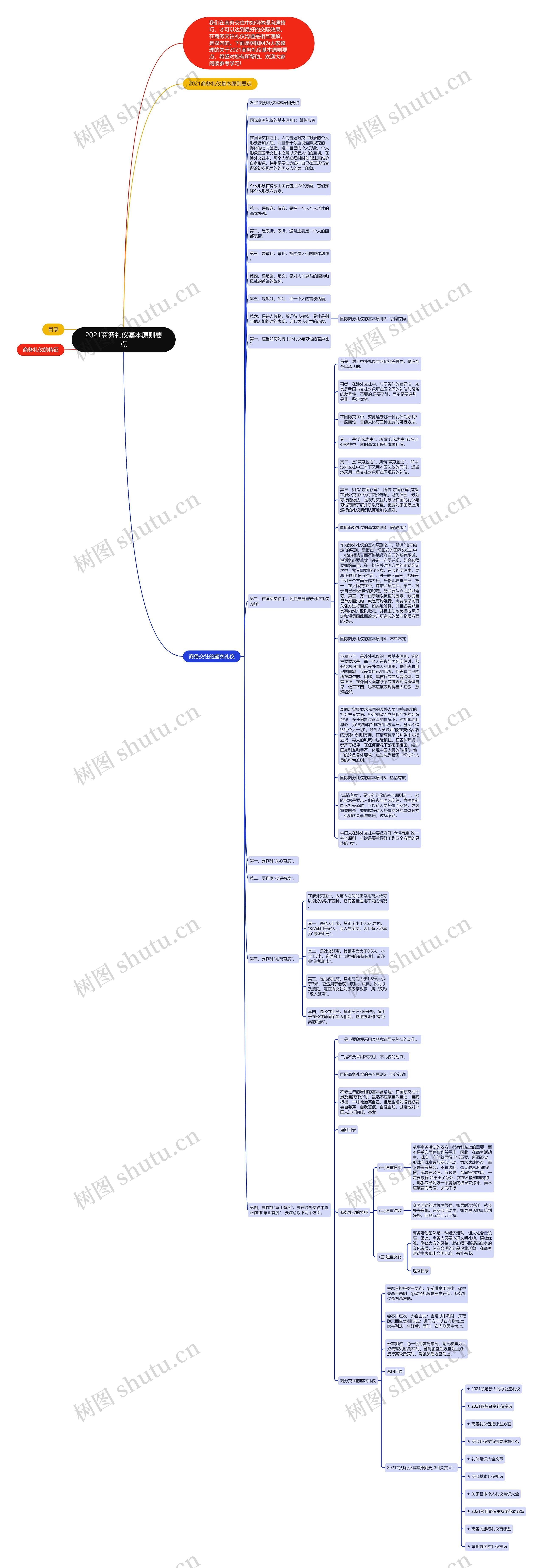 2021商务礼仪基本原则要点思维导图