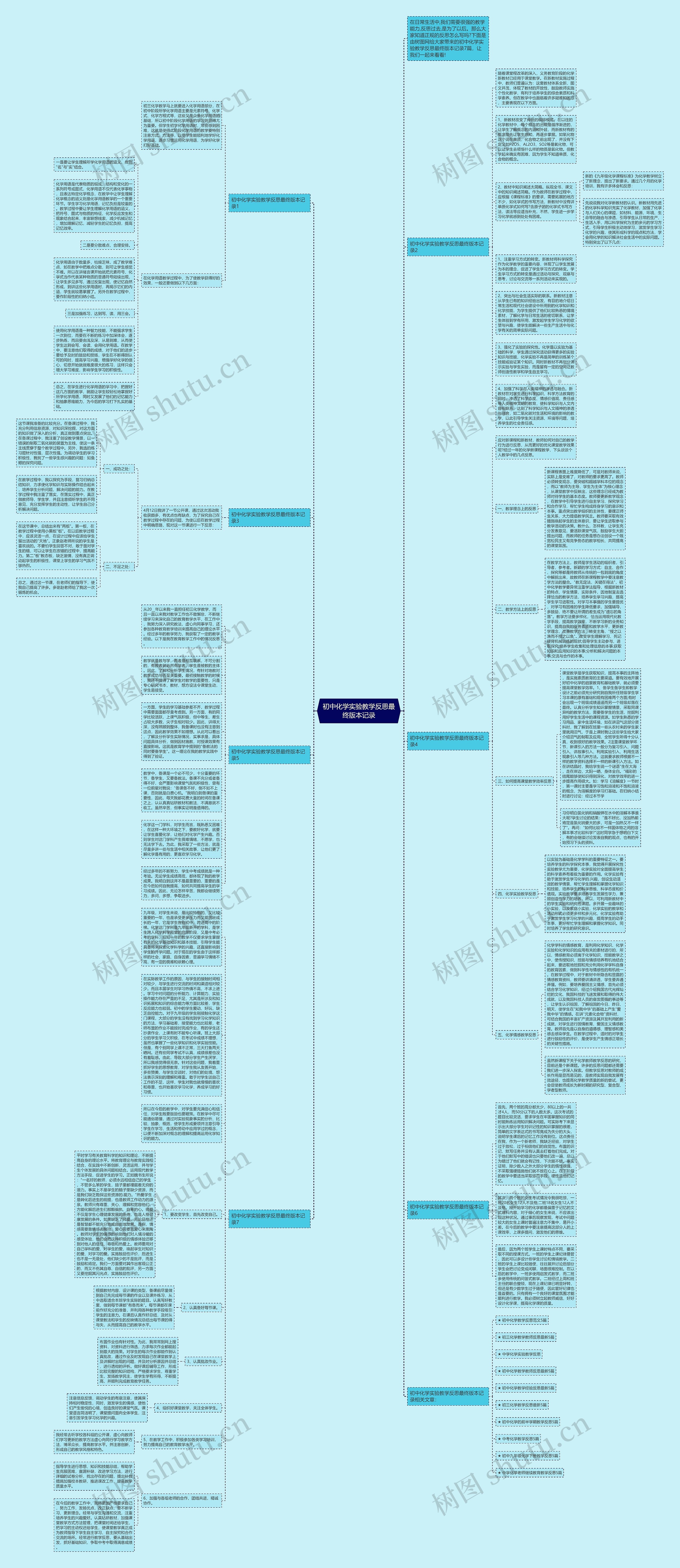 初中化学实验教学反思最终版本记录思维导图