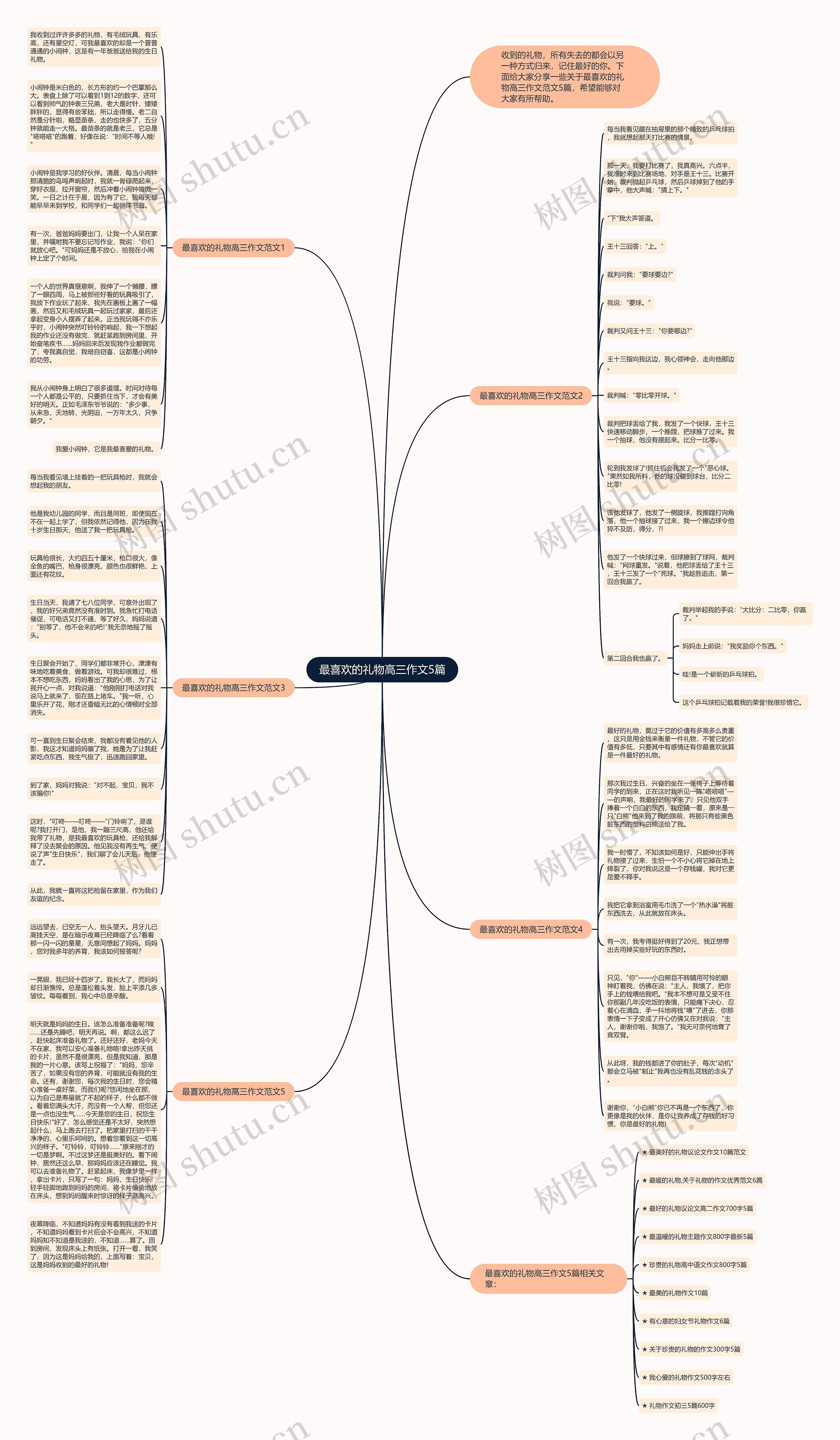 最喜欢的礼物高三作文5篇思维导图
