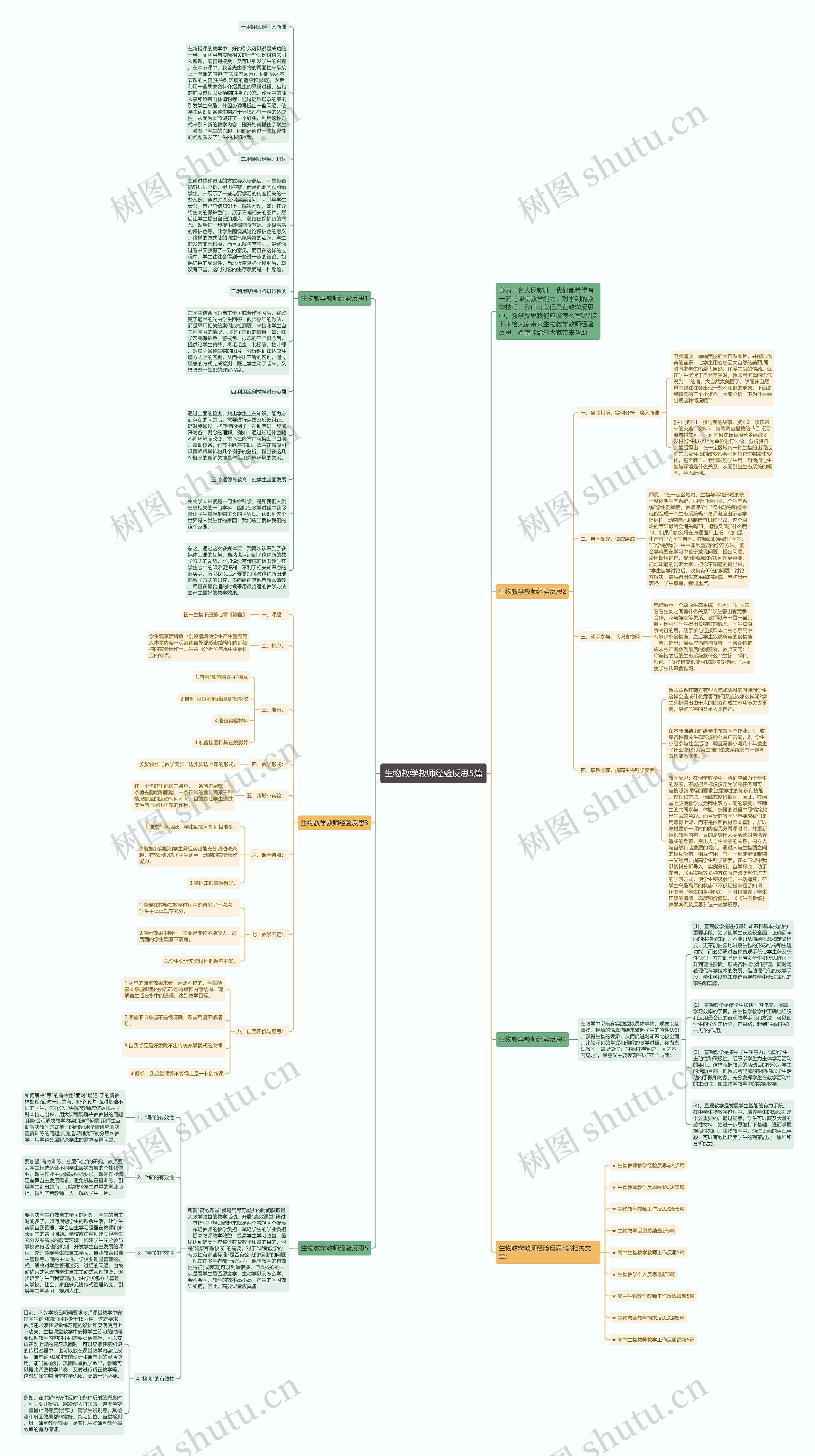 生物教学教师经验反思5篇思维导图