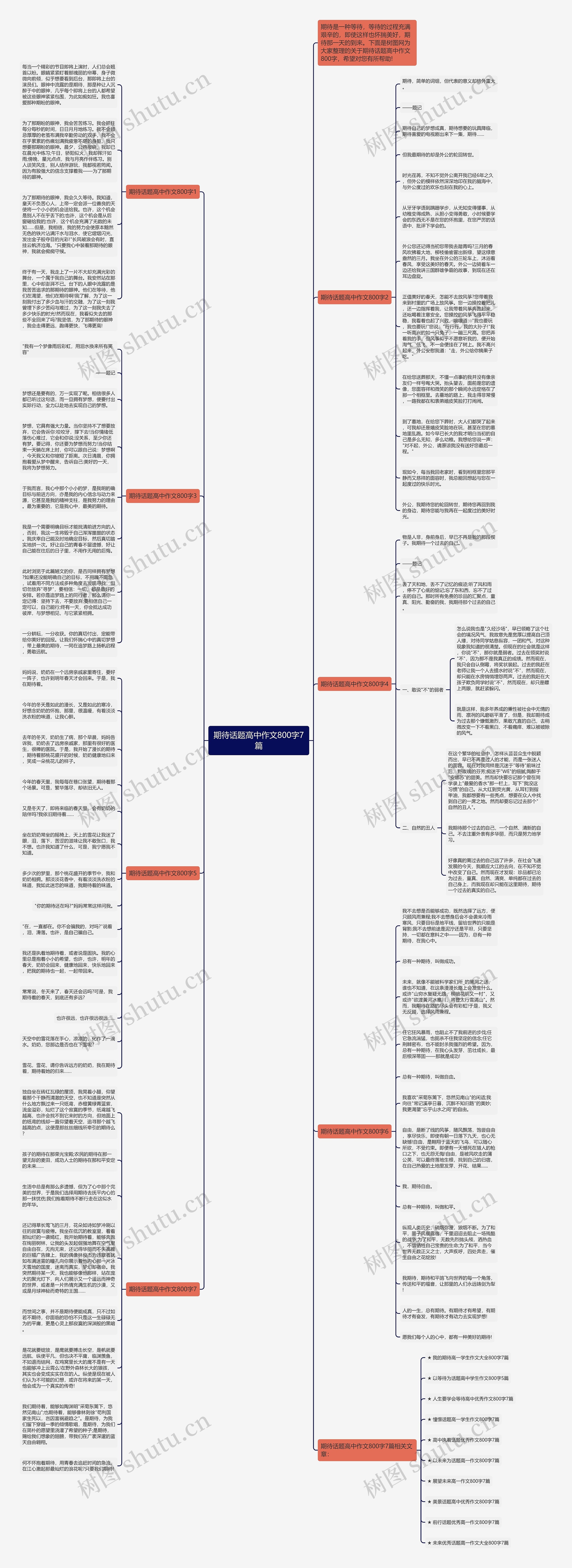 期待话题高中作文800字7篇思维导图