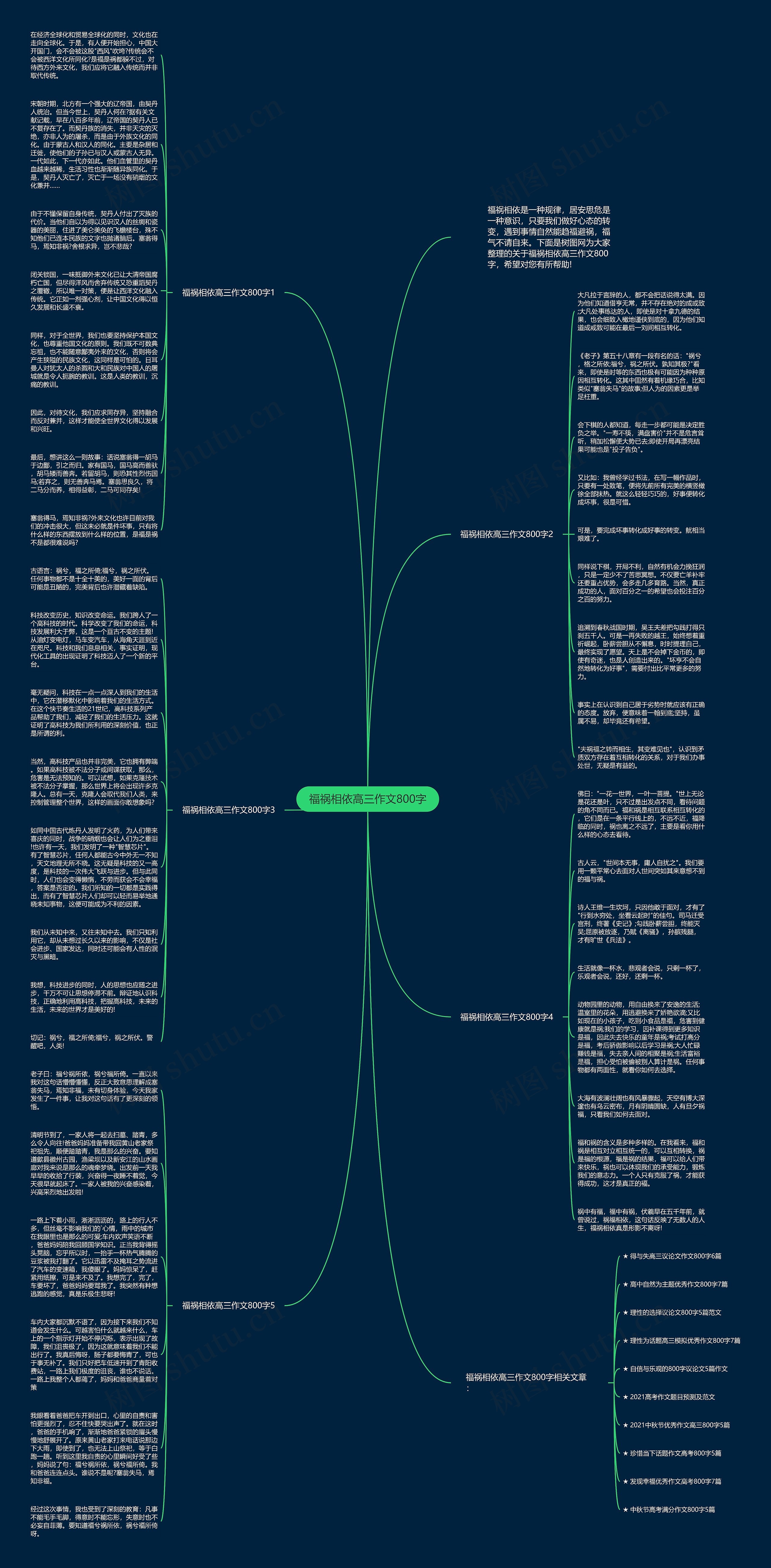 福祸相依高三作文800字思维导图