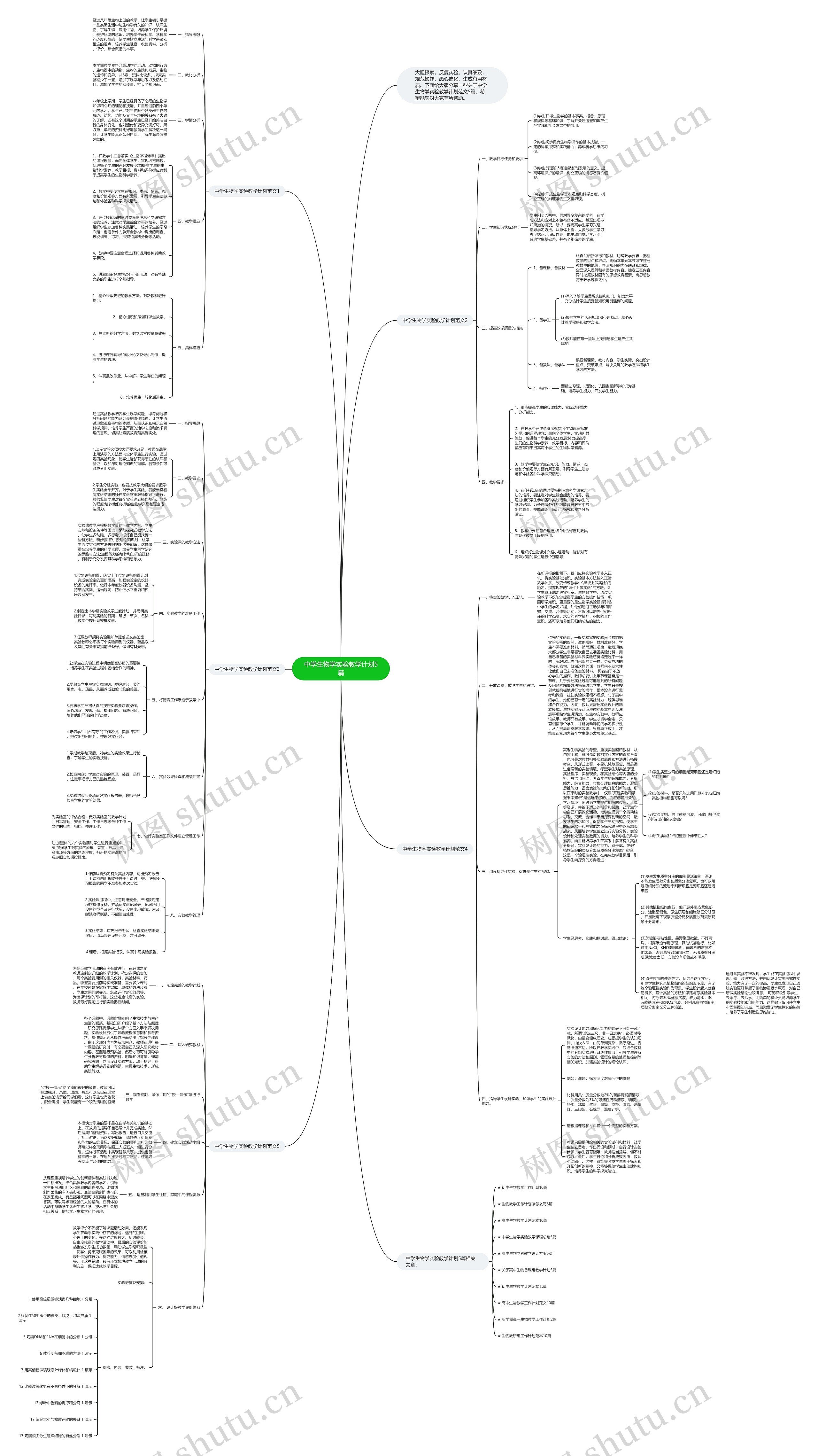 中学生物学实验教学计划5篇思维导图