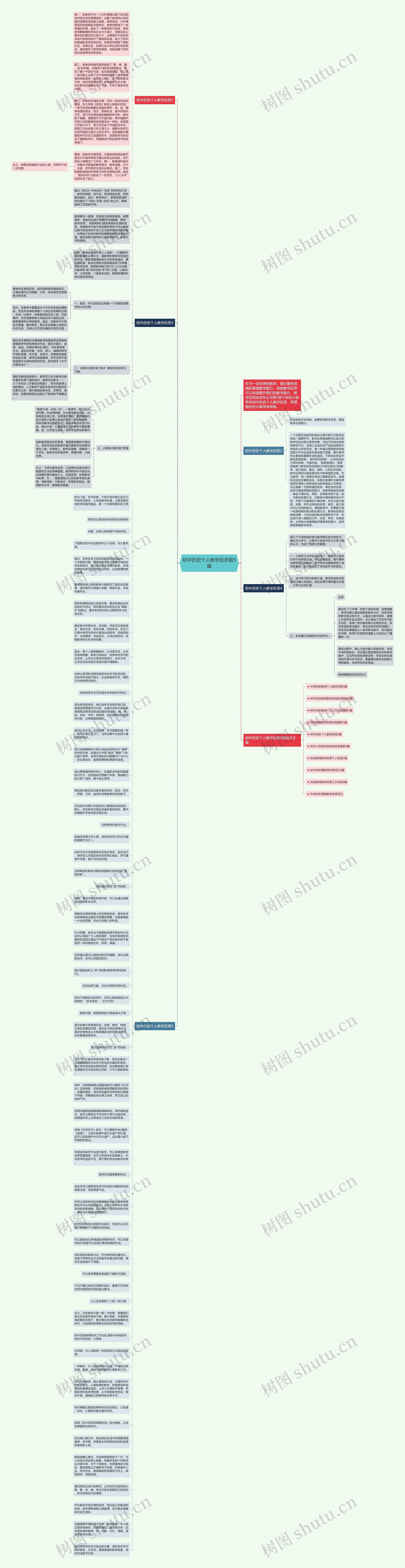 初中历史个人教学反思最5篇思维导图