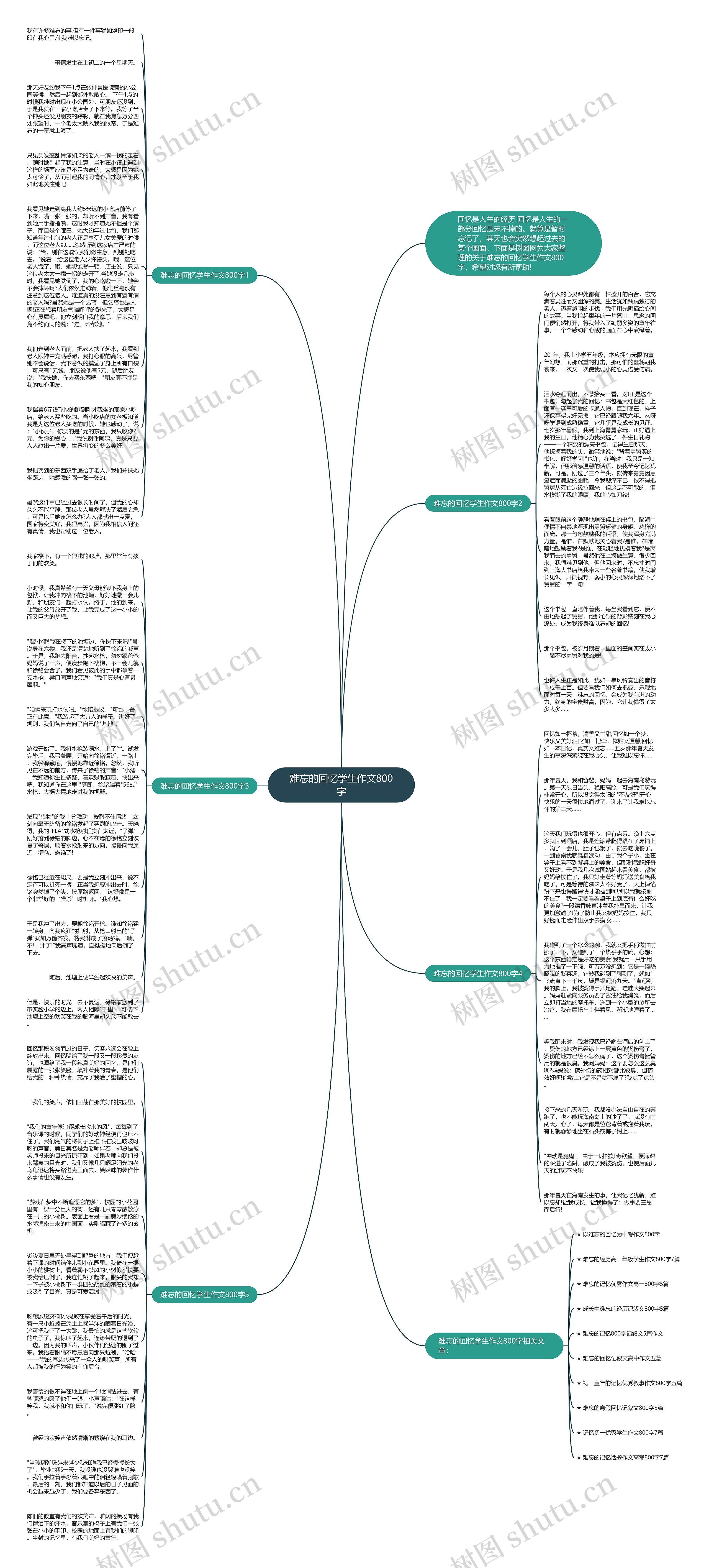 难忘的回忆学生作文800字思维导图