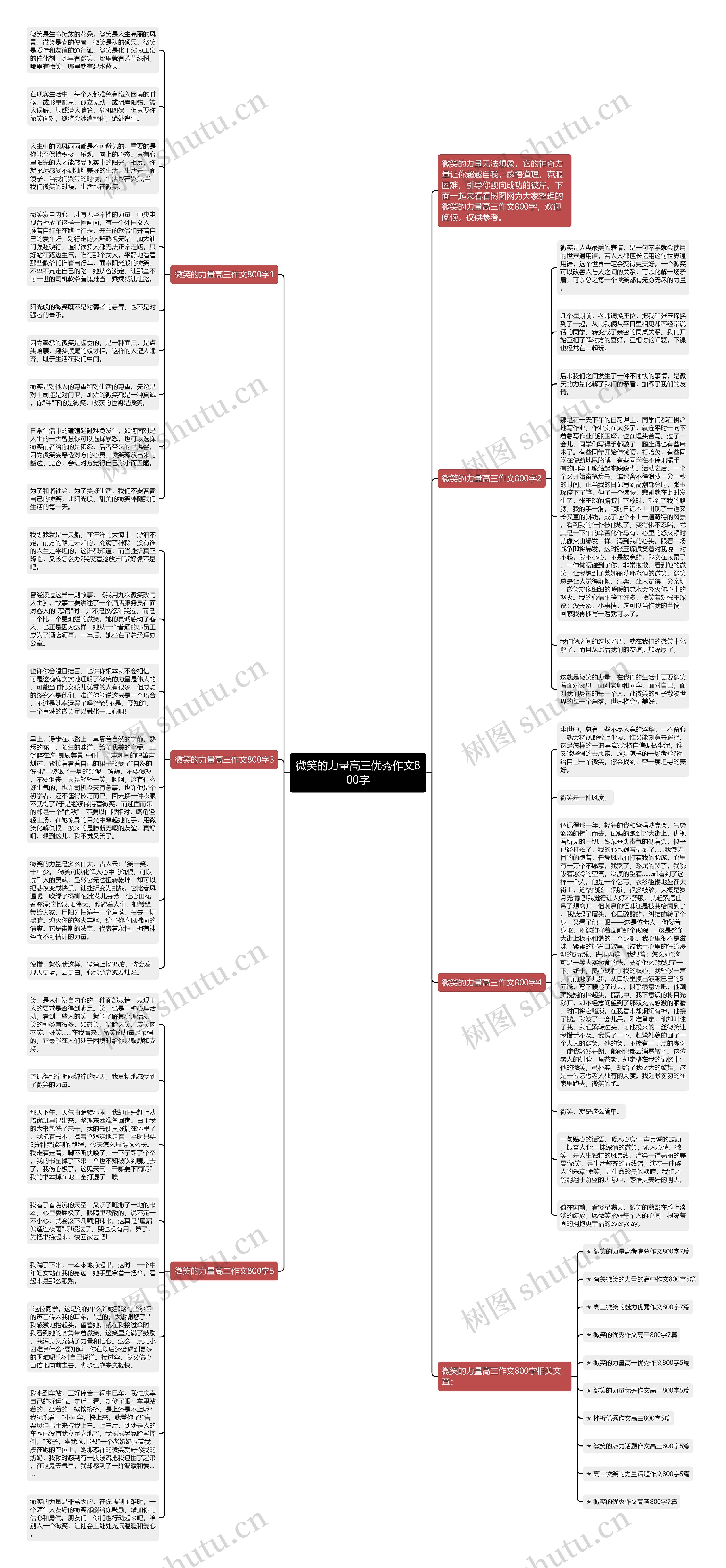 微笑的力量高三优秀作文800字思维导图
