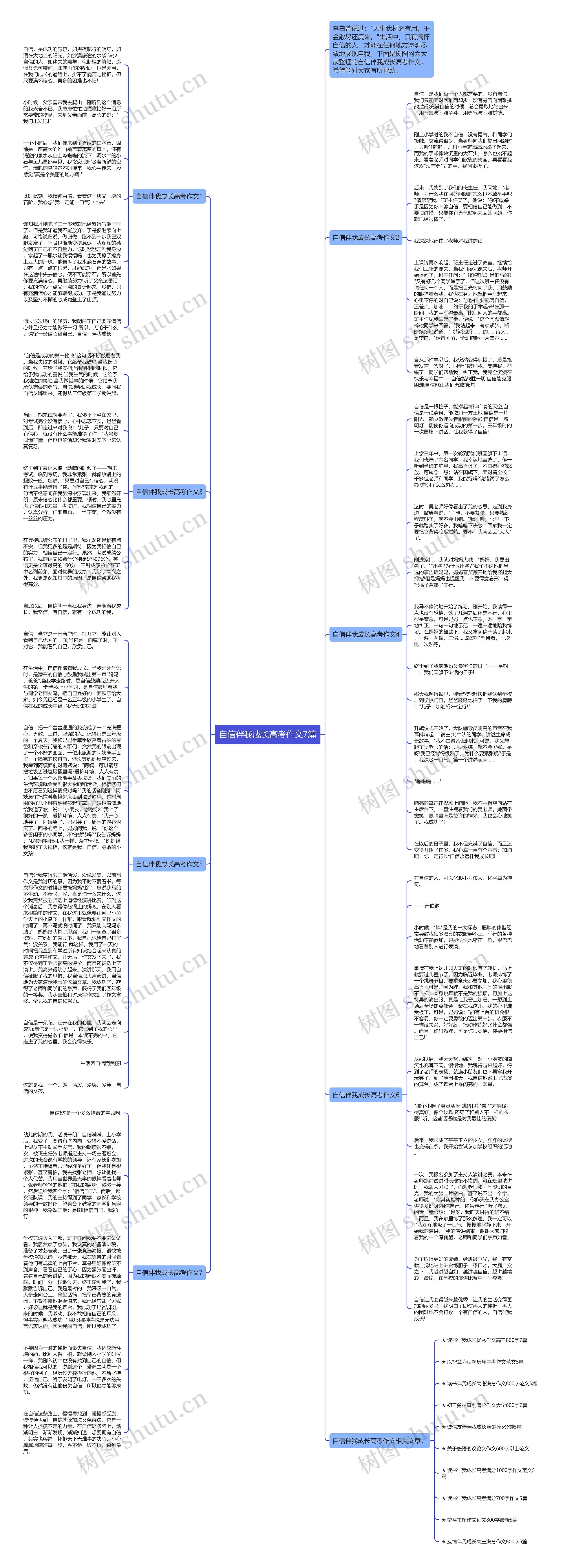 自信伴我成长高考作文7篇思维导图