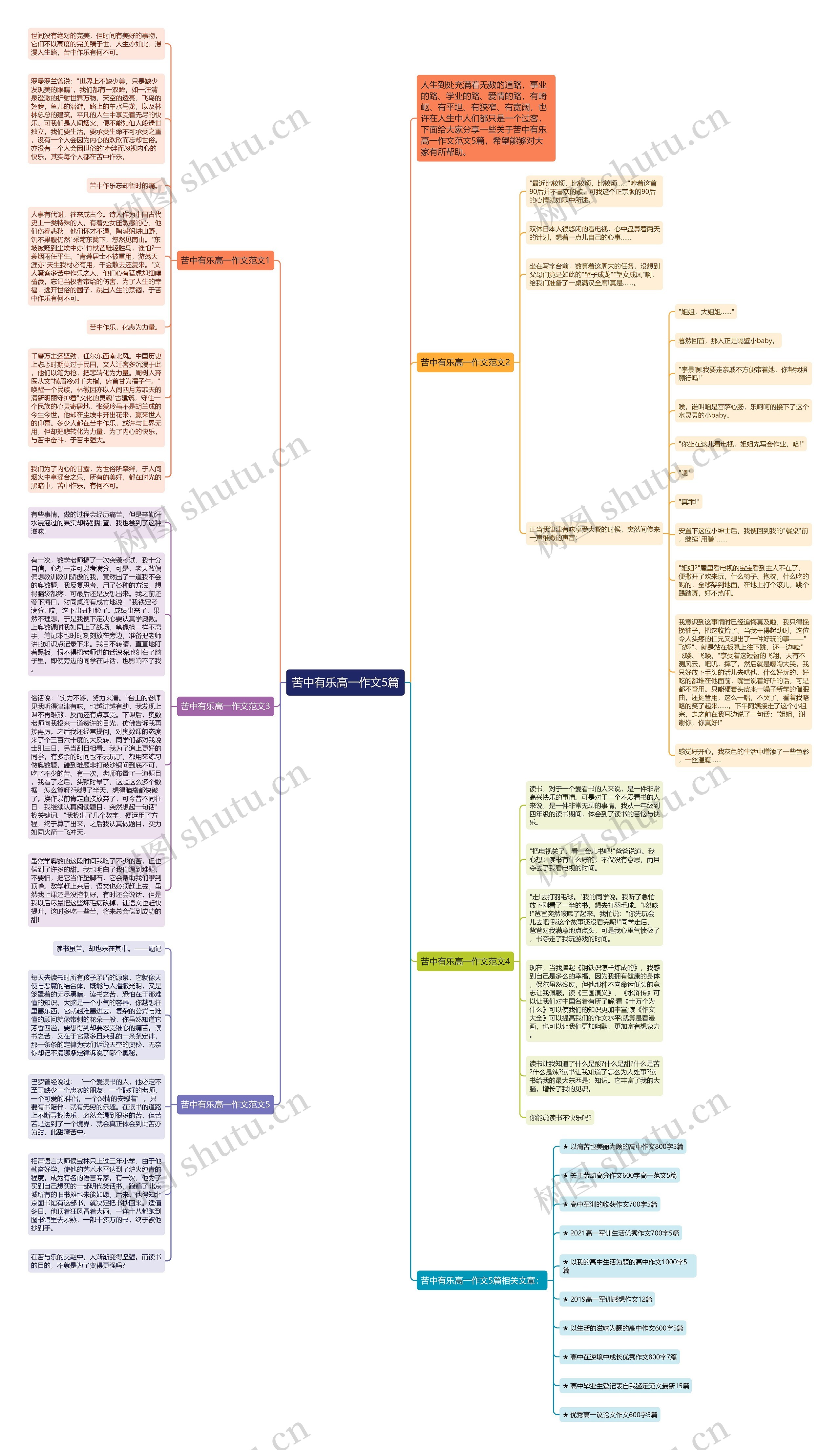 苦中有乐高一作文5篇思维导图