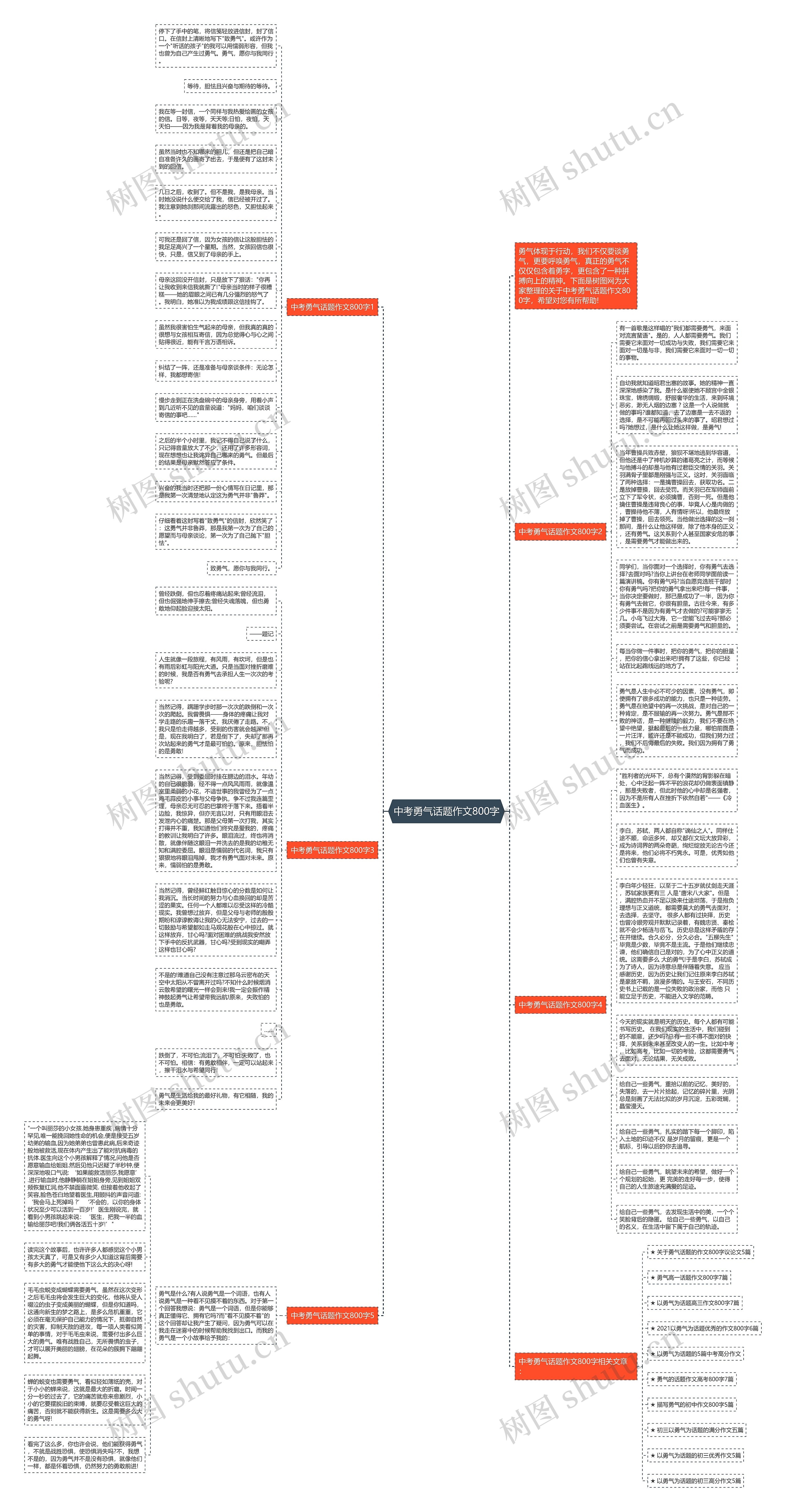中考勇气话题作文800字思维导图