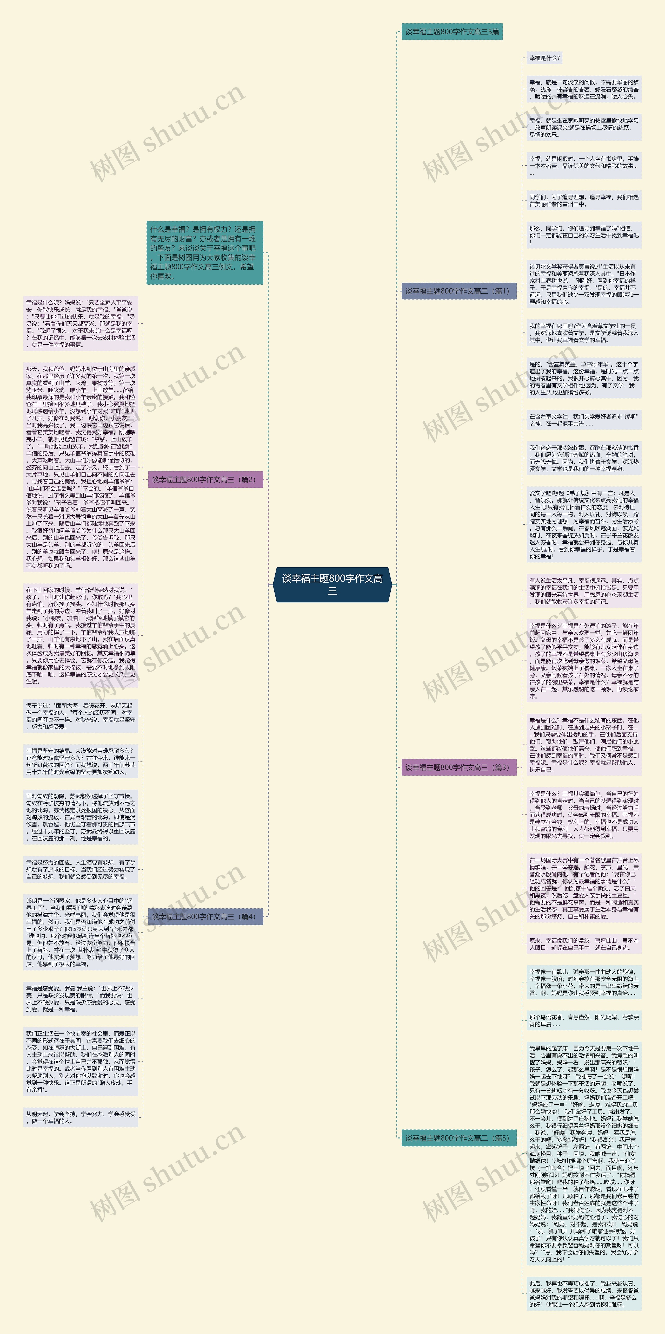 谈幸福主题800字作文高三思维导图