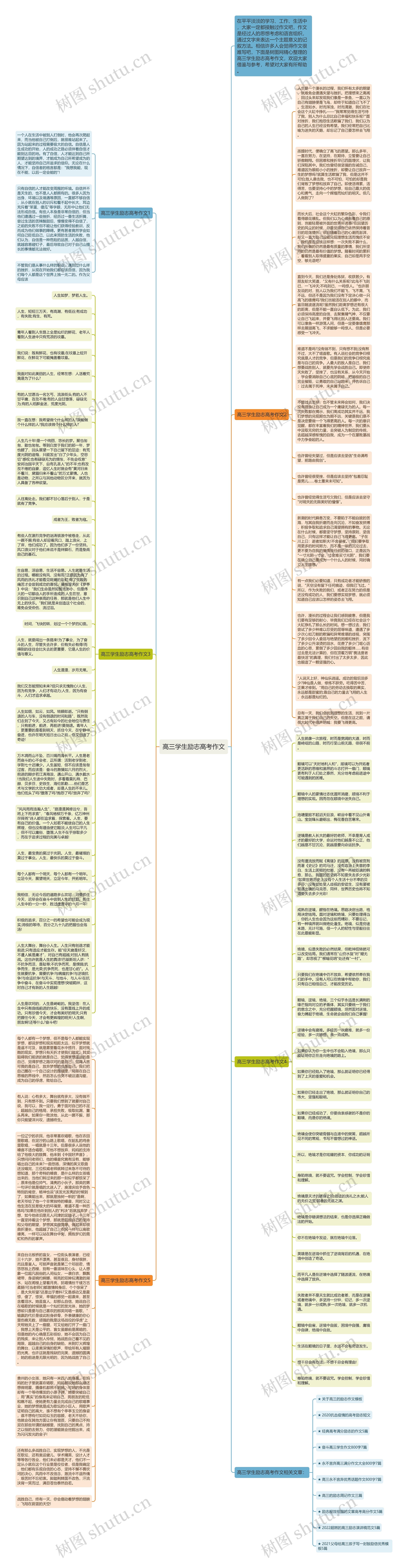 高三学生励志高考作文思维导图