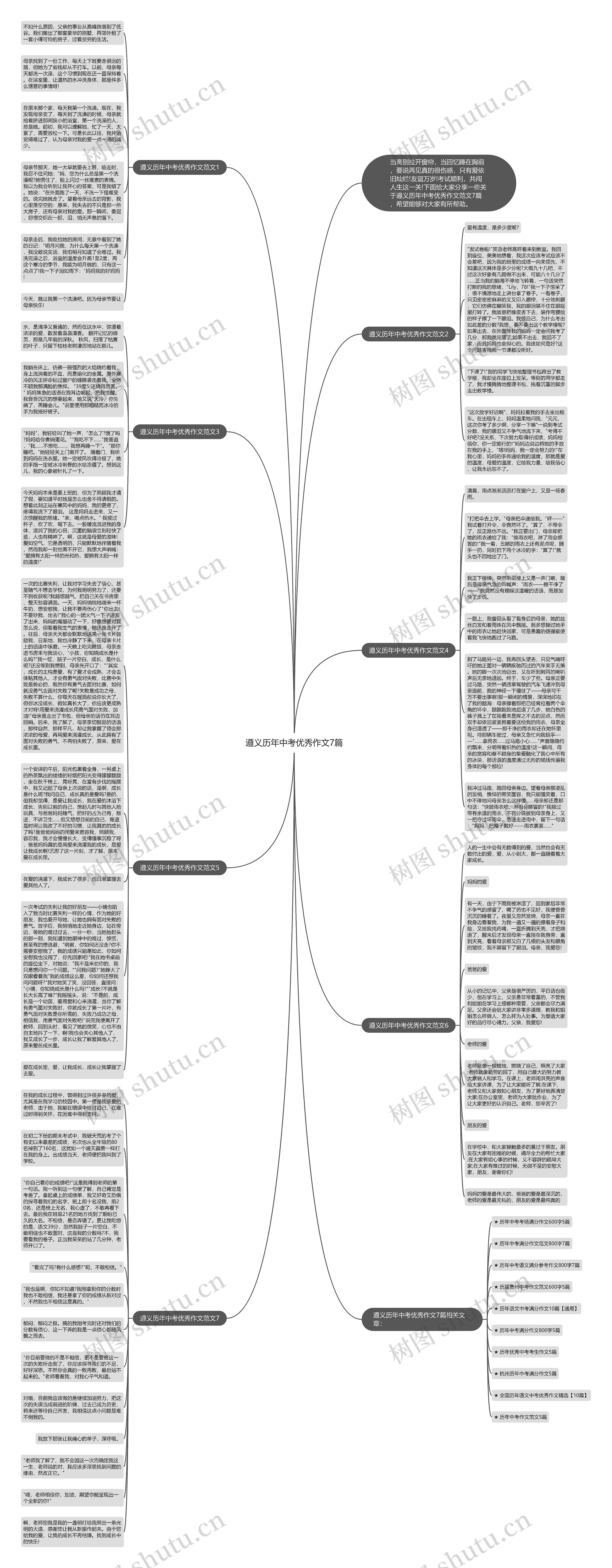 遵义历年中考优秀作文7篇思维导图