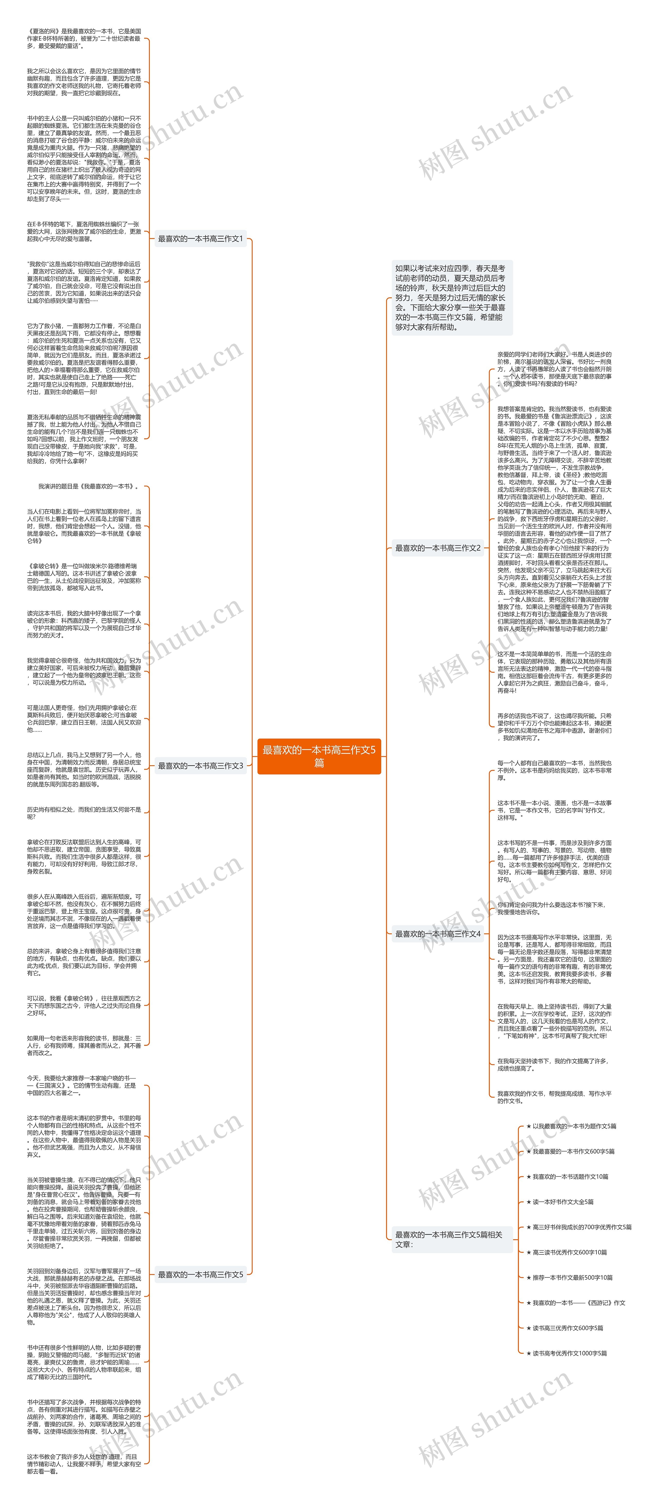 最喜欢的一本书高三作文5篇思维导图