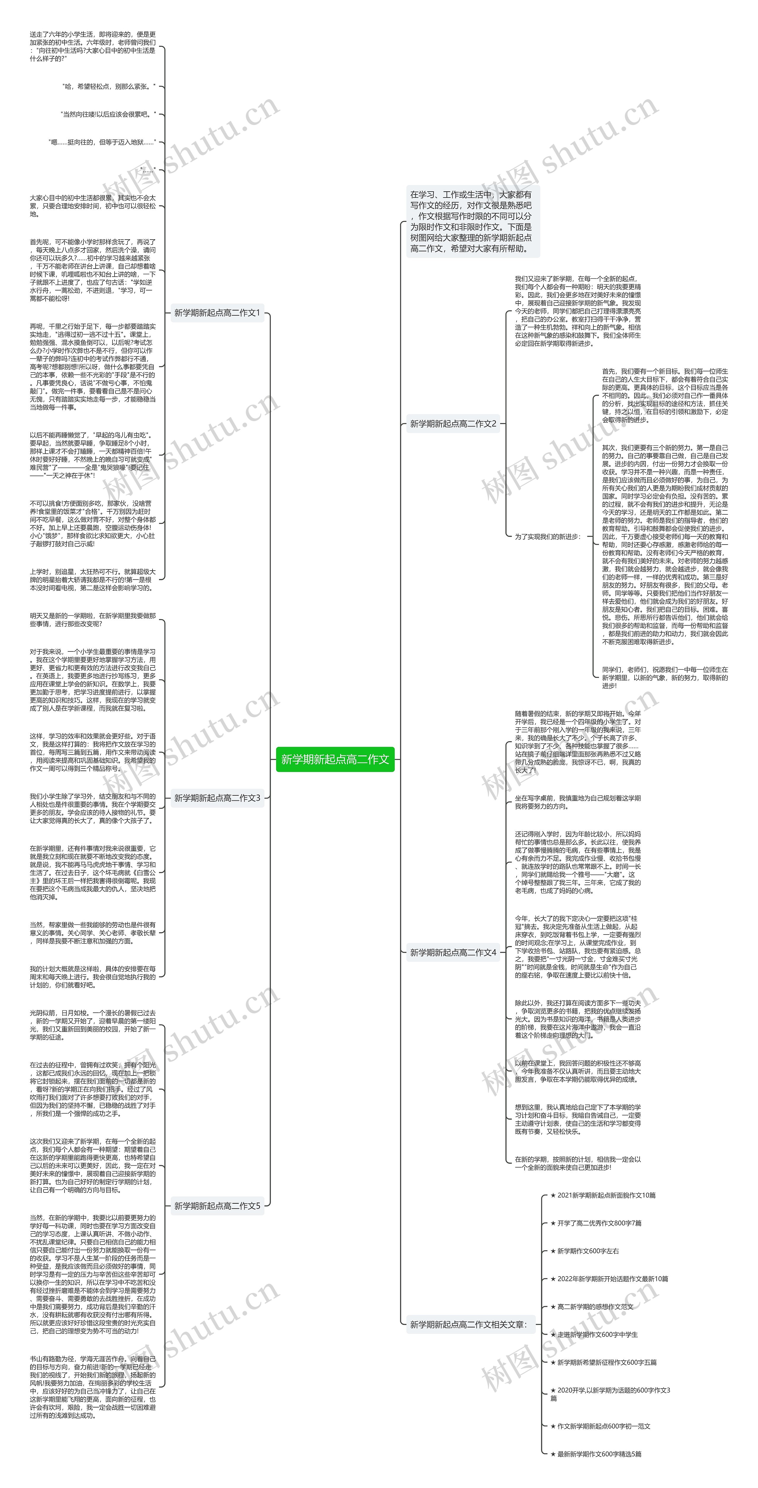 新学期新起点高二作文思维导图