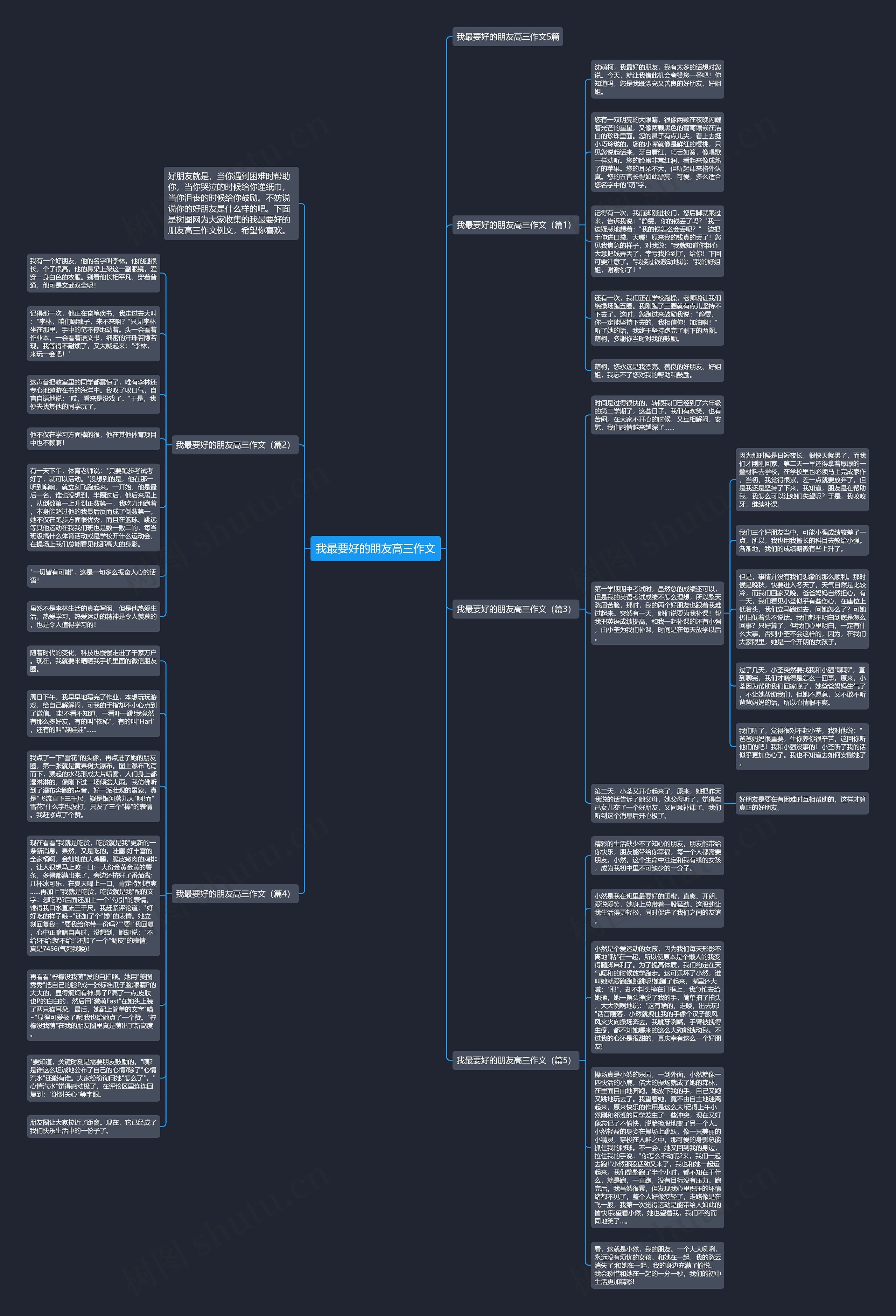 我最要好的朋友高三作文思维导图