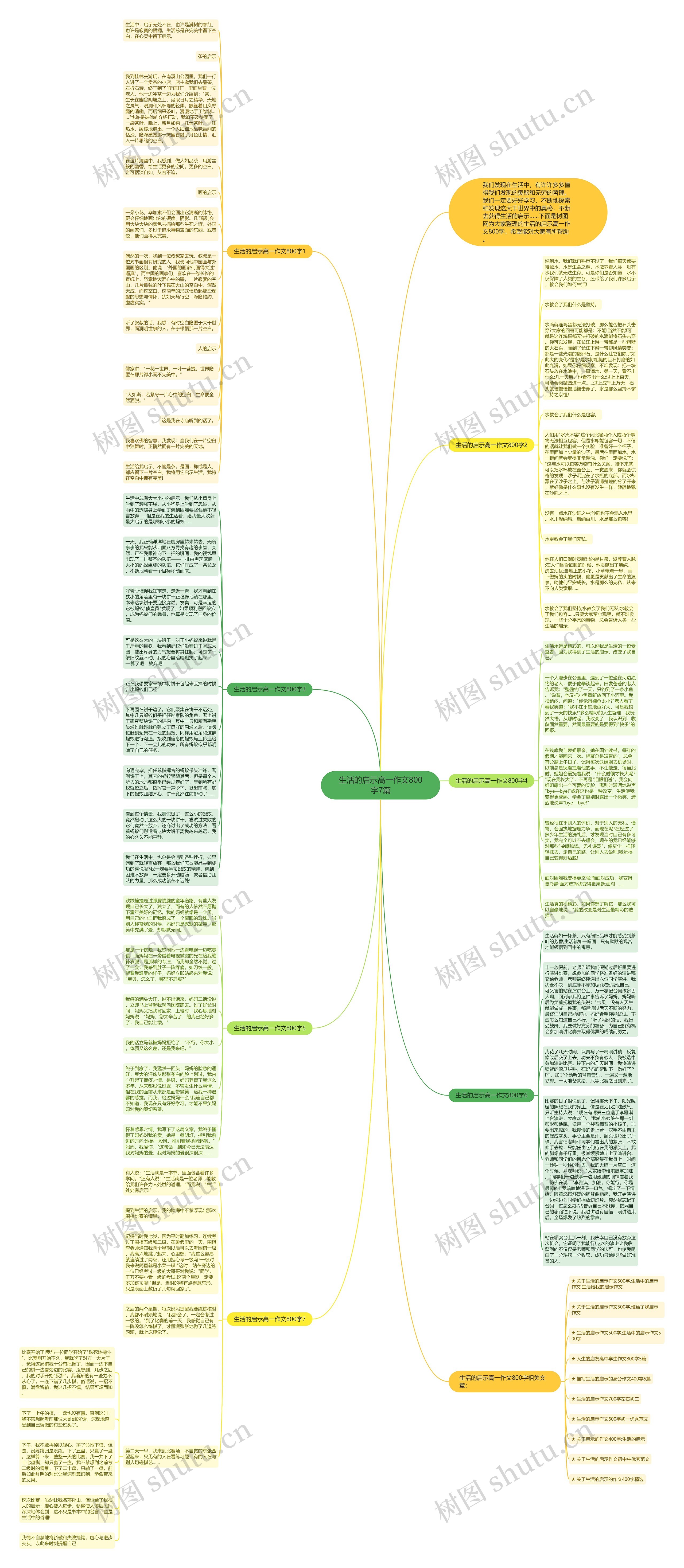生活的启示高一作文800字7篇思维导图