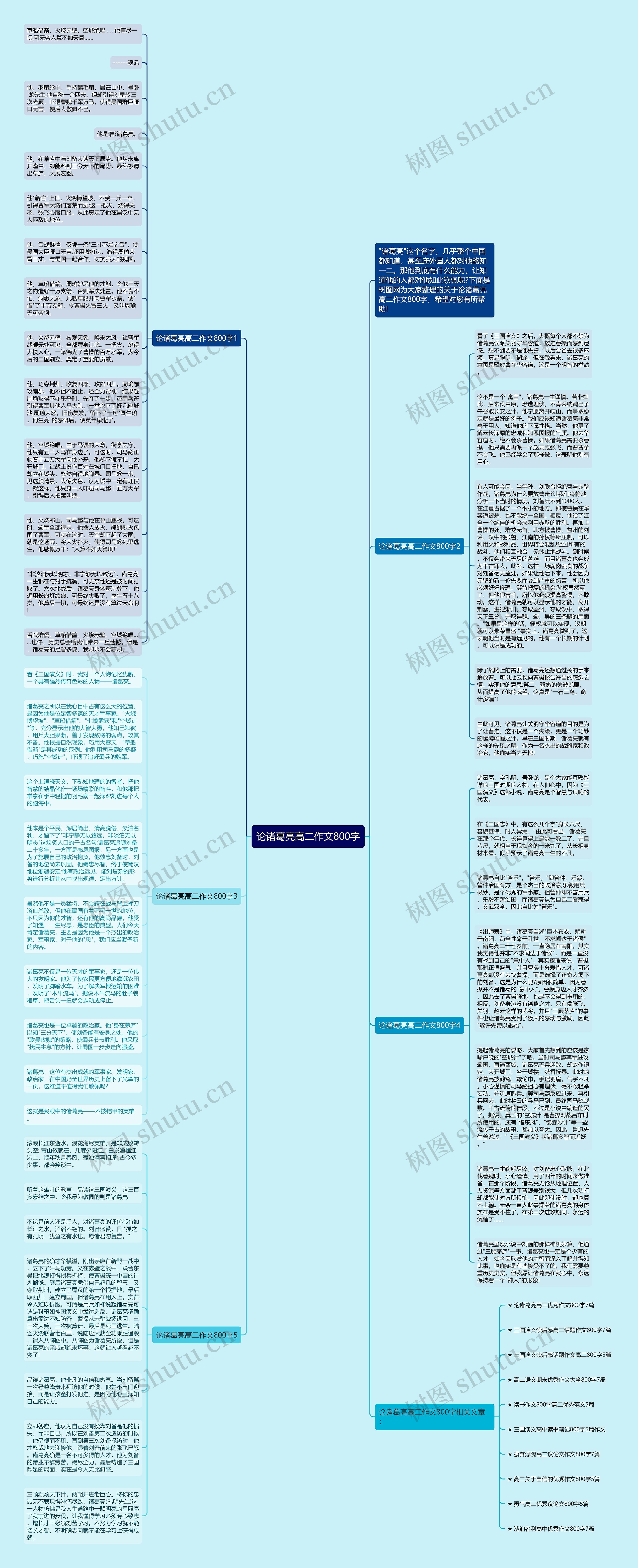 论诸葛亮高二作文800字思维导图