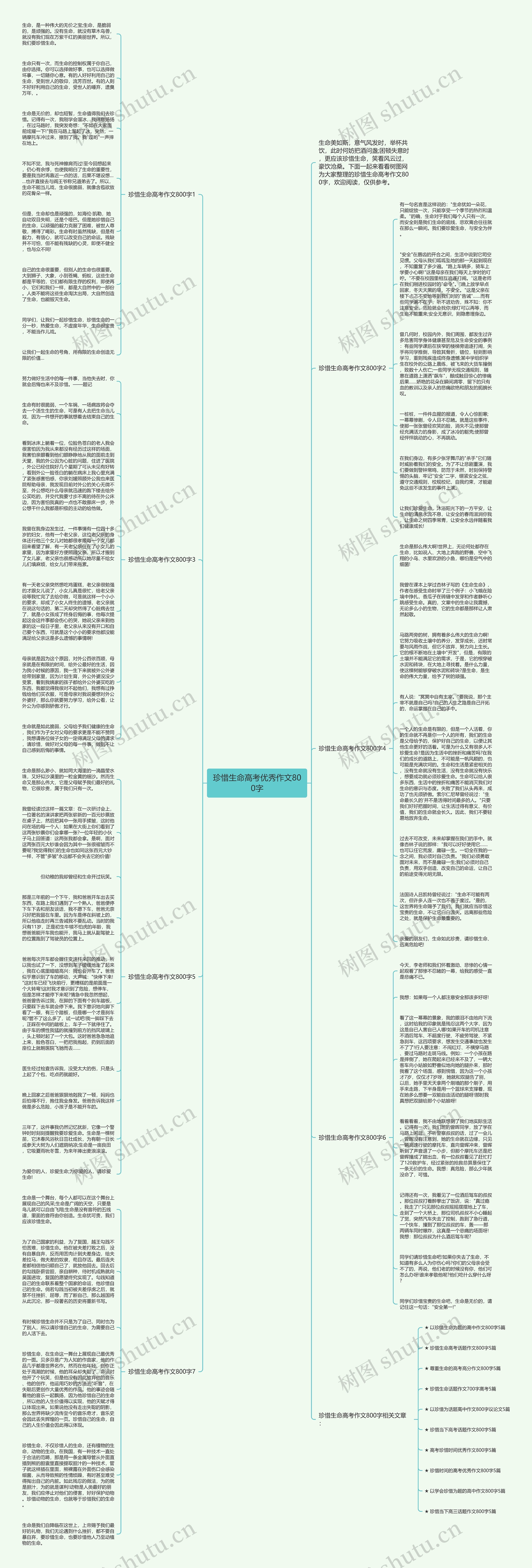 珍惜生命高考优秀作文800字思维导图