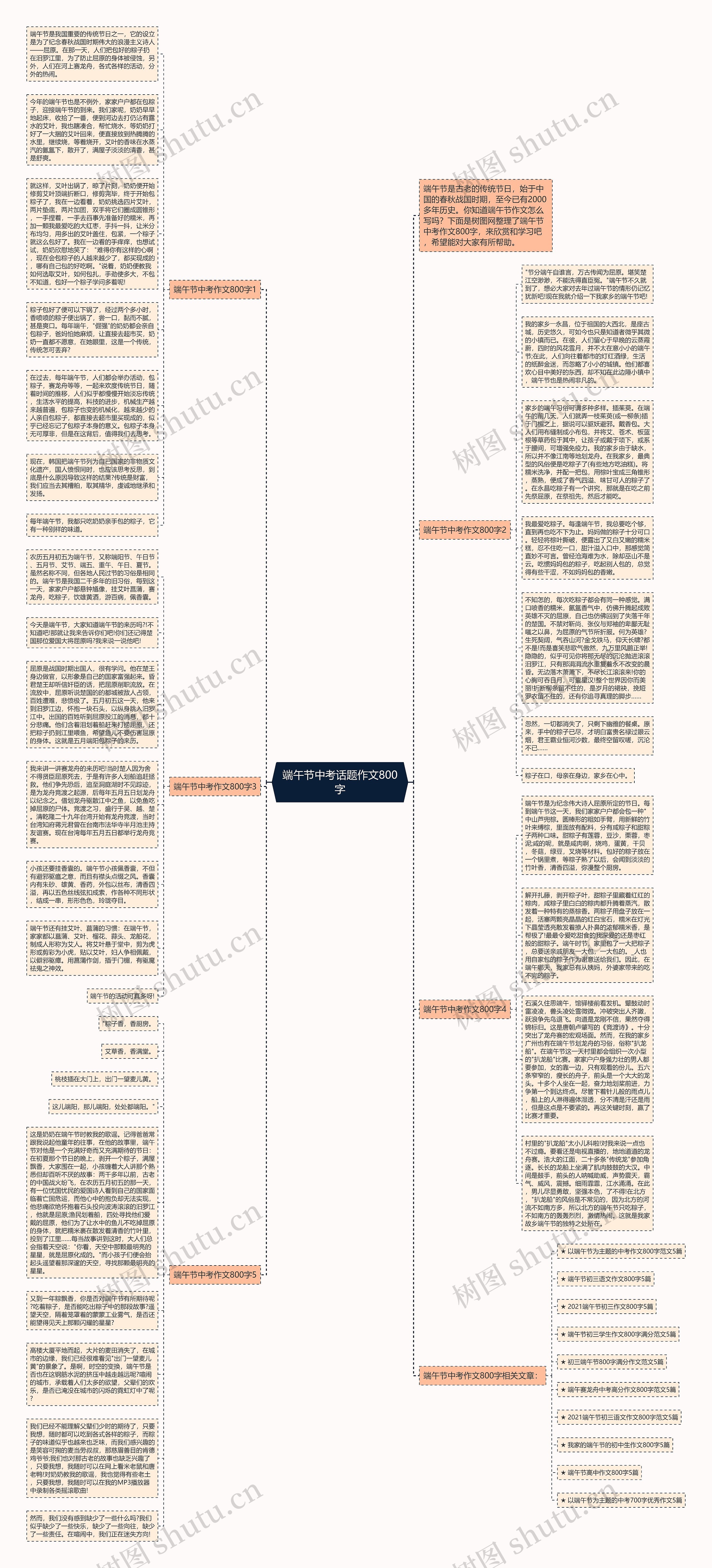 端午节中考话题作文800字思维导图