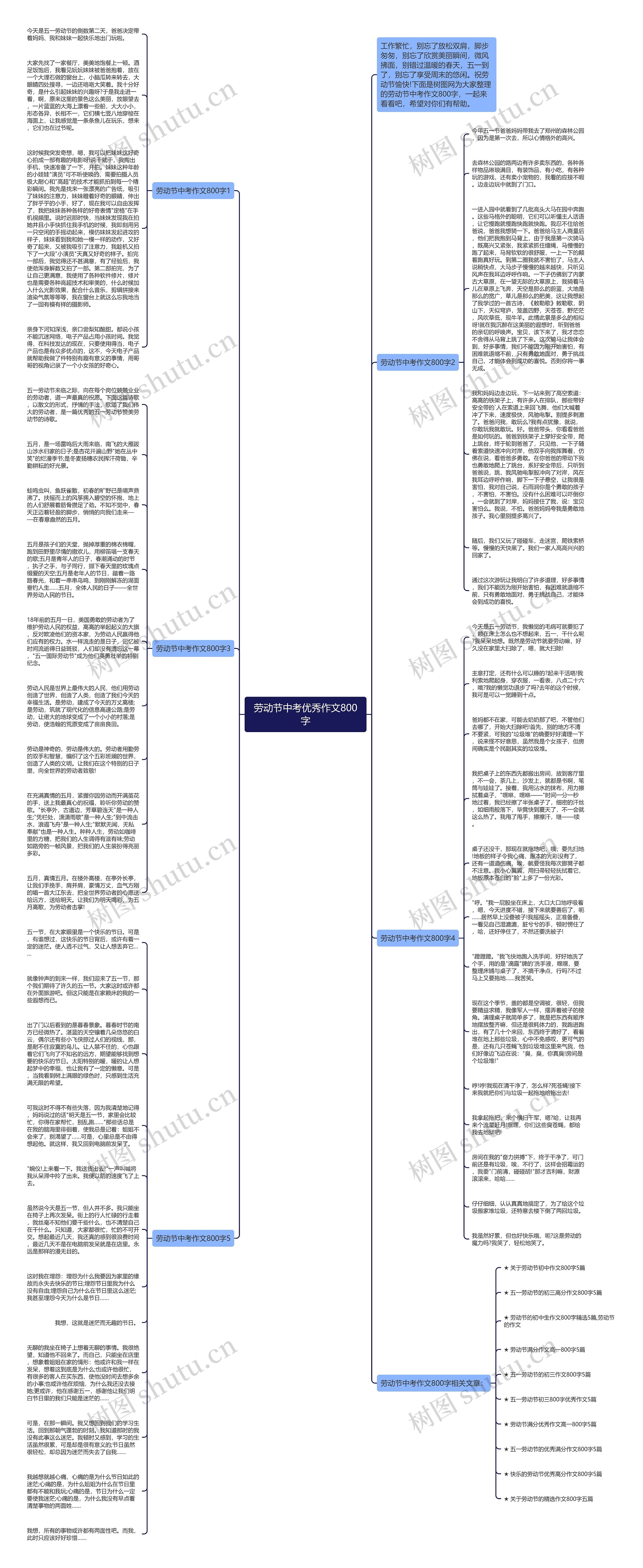 劳动节中考优秀作文800字思维导图
