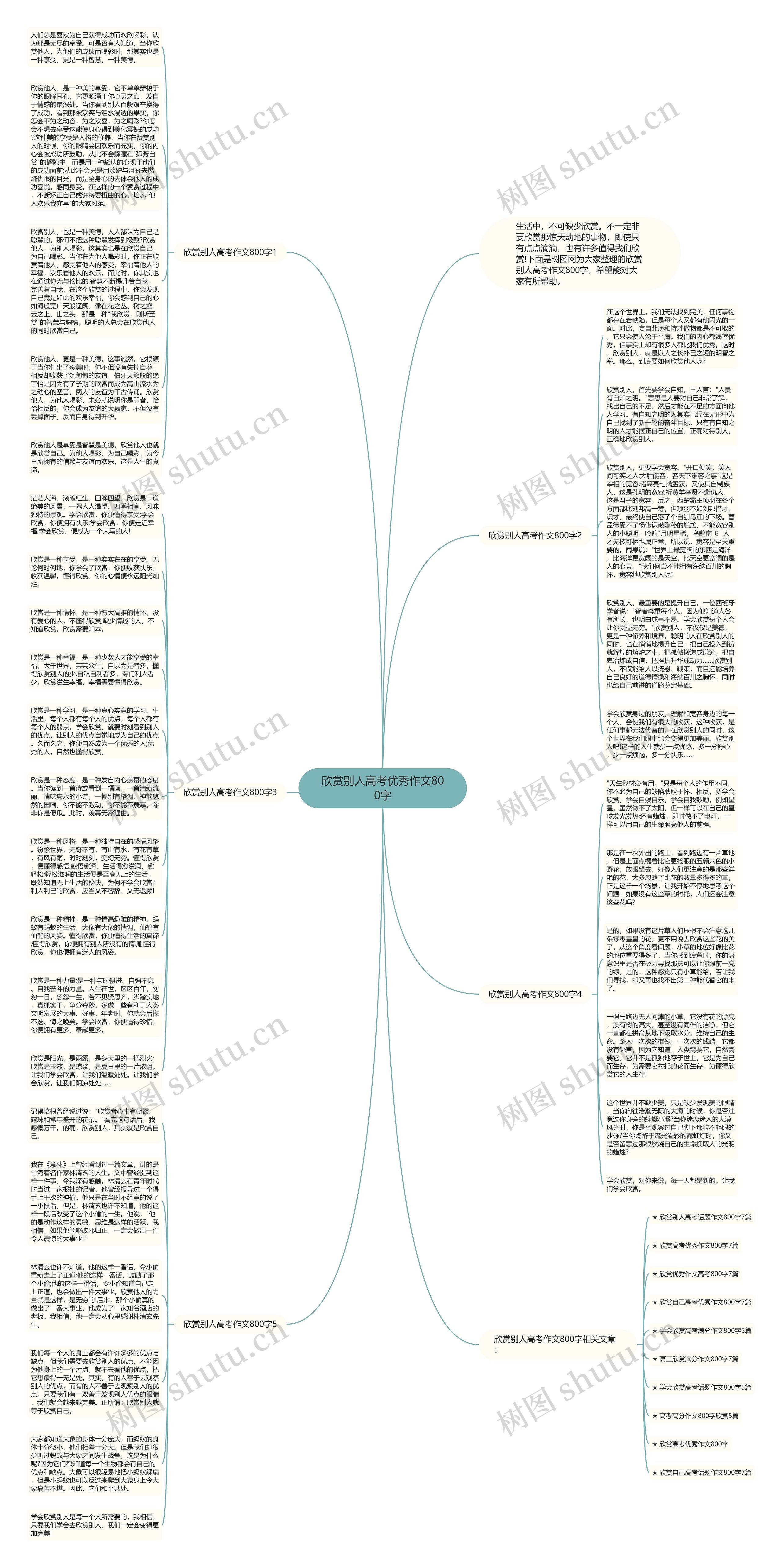 欣赏别人高考优秀作文800字思维导图