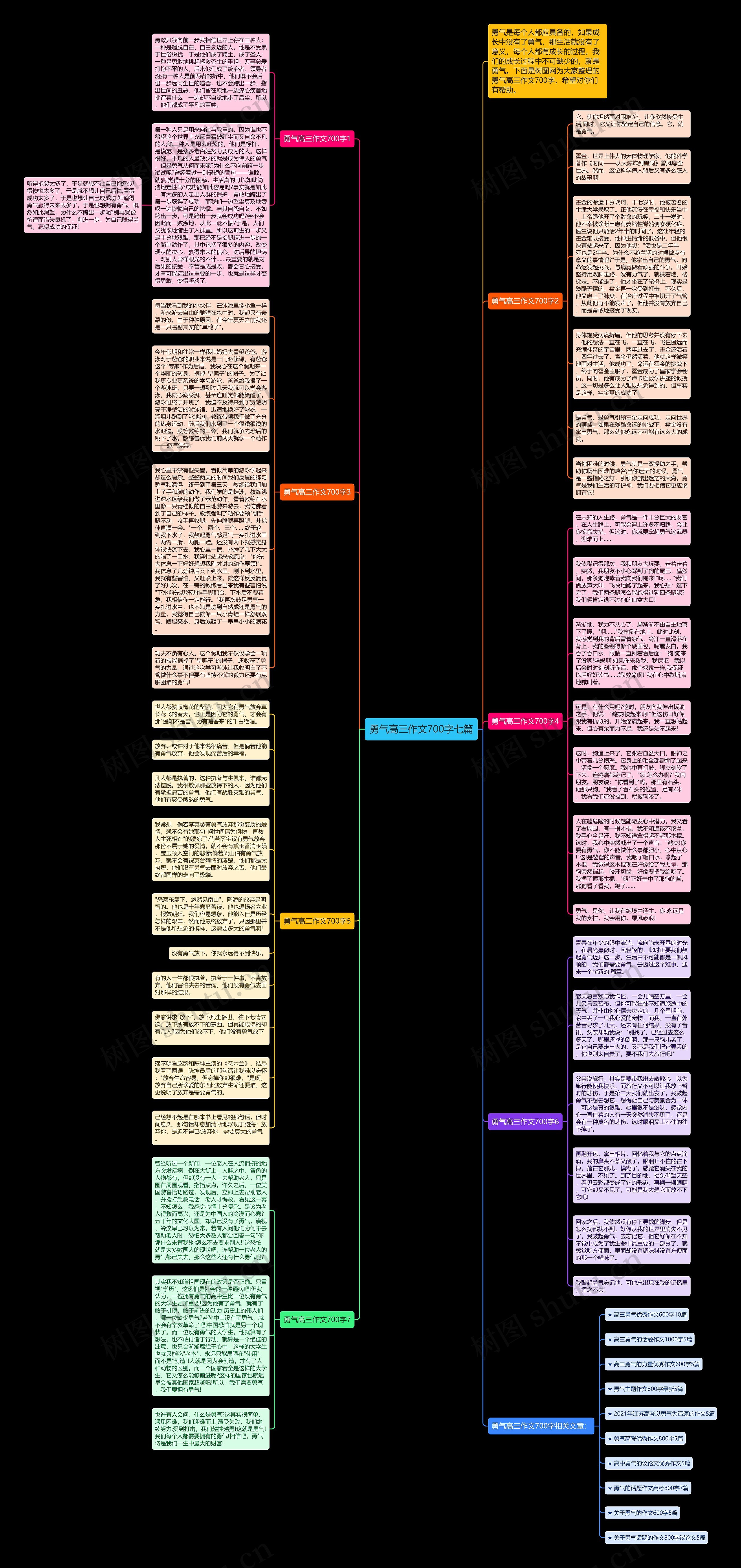 勇气高三作文700字七篇思维导图