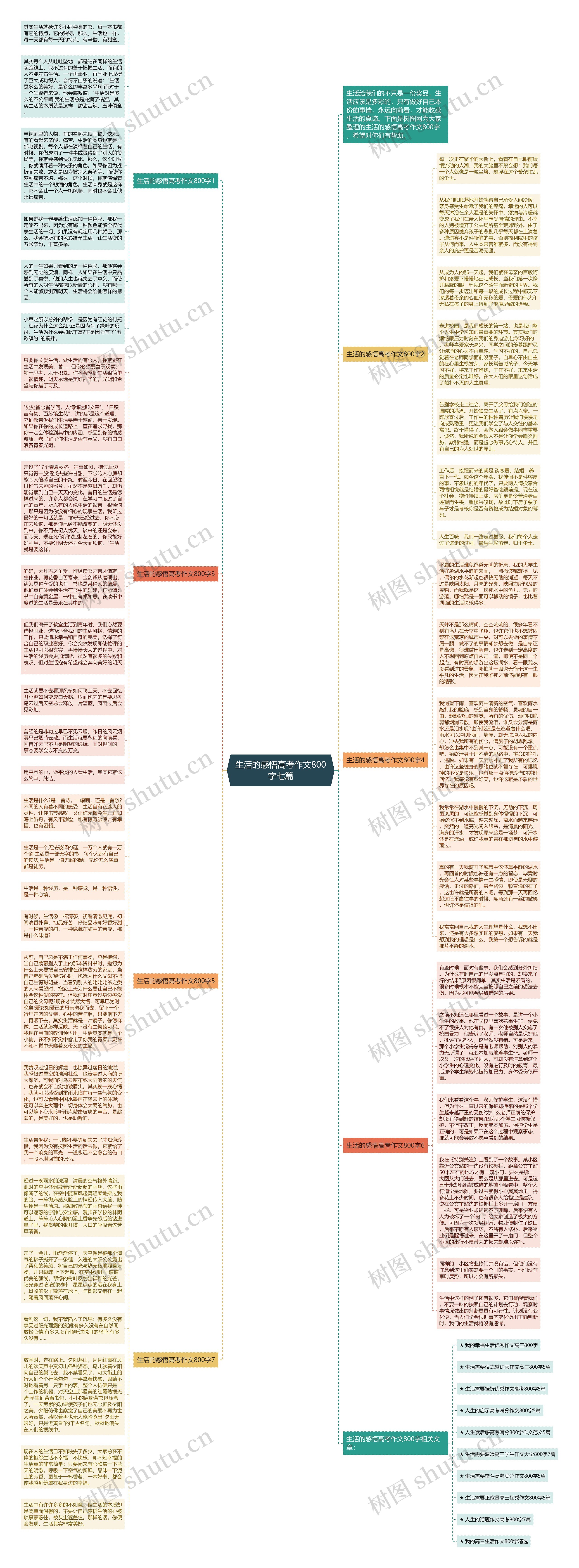 生活的感悟高考作文800字七篇思维导图