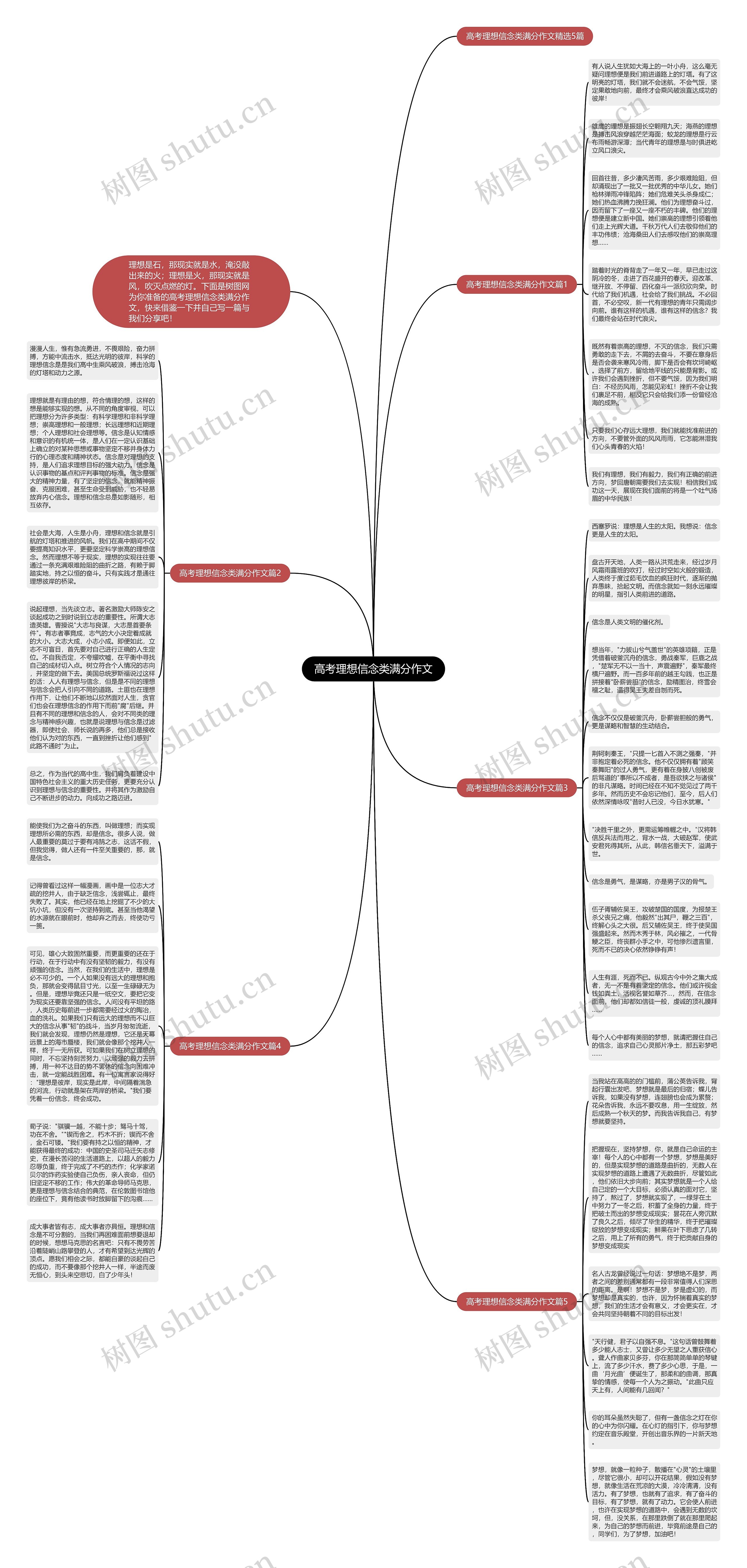 高考理想信念类满分作文思维导图