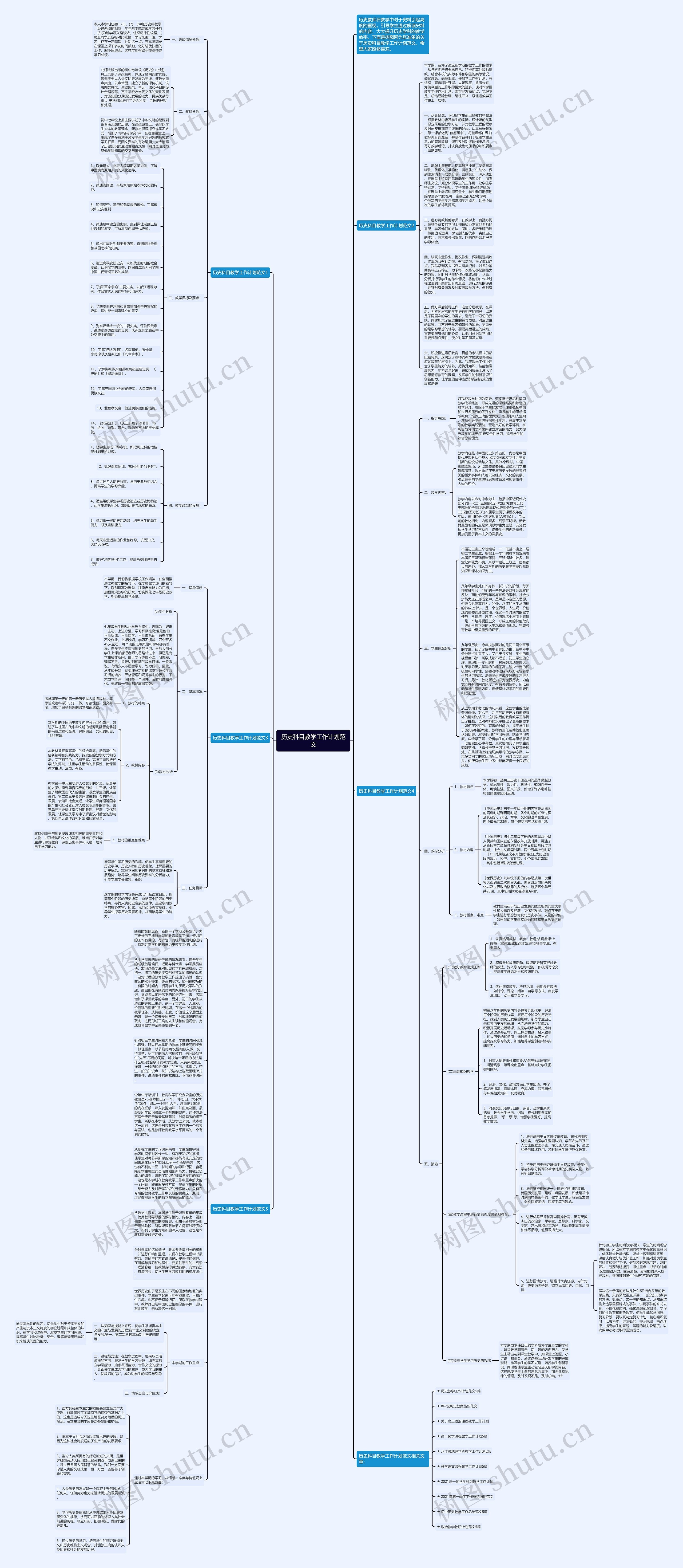 历史科目教学工作计划范文思维导图